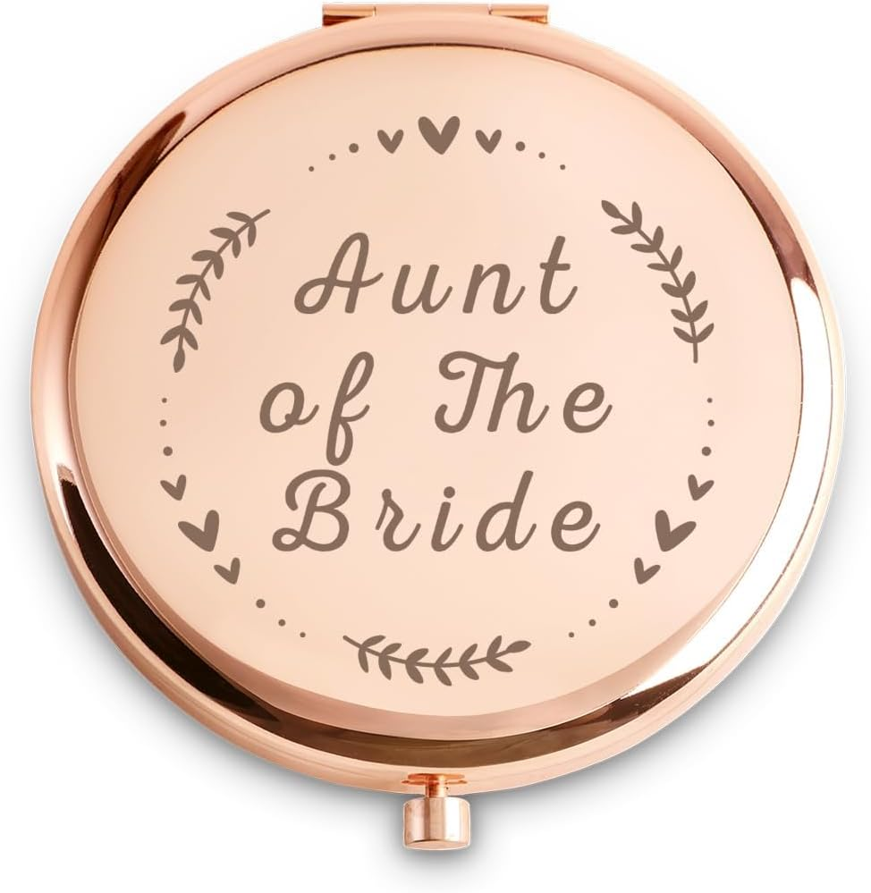 Grandmother of the Bride Gifts, Personalised Engraved Compact Mirror for Bridal Shower, Wedding, Bachelorette Party