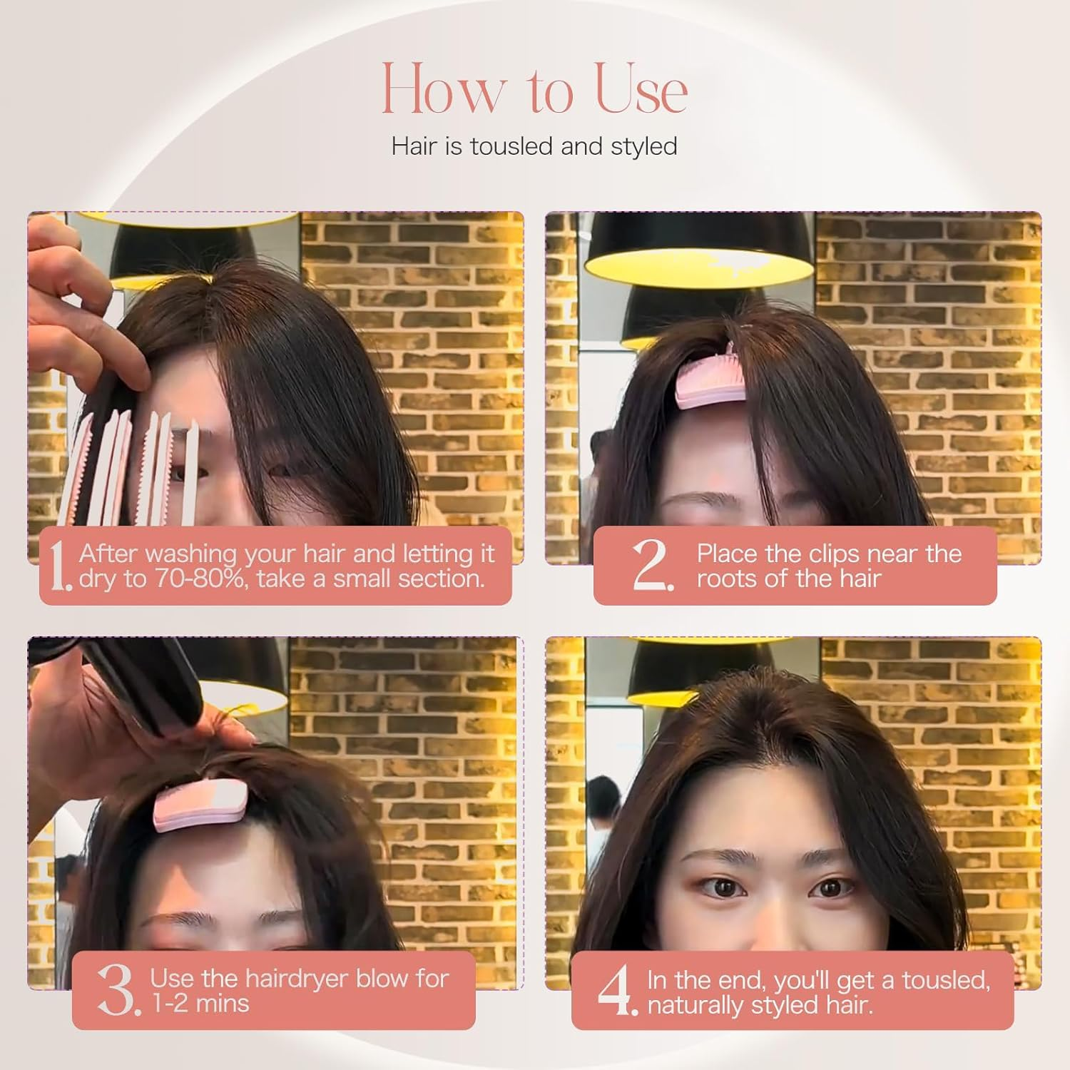 Hair Root Lifting Combs Set, Volumizing Wind Shaping Styling Combs - Easy High Crown Volume Tool for Men and Women, Wide-Tooth Design to Fluffy Bangs for a Natural Voluminous Look (Lightpink) image number 5