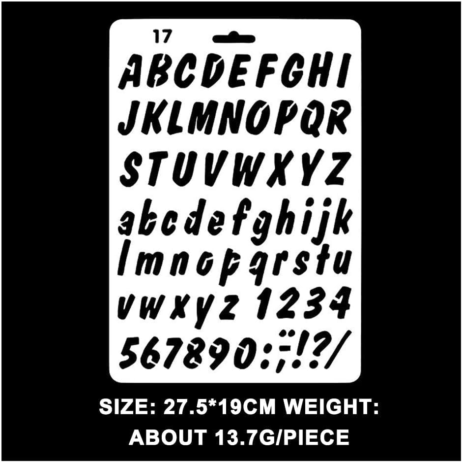 4 Pcs Alphabet Letter Number Drawing Painting Stencils,Stencil Planner for Scrapbook Painting Craft Projects image number 1
