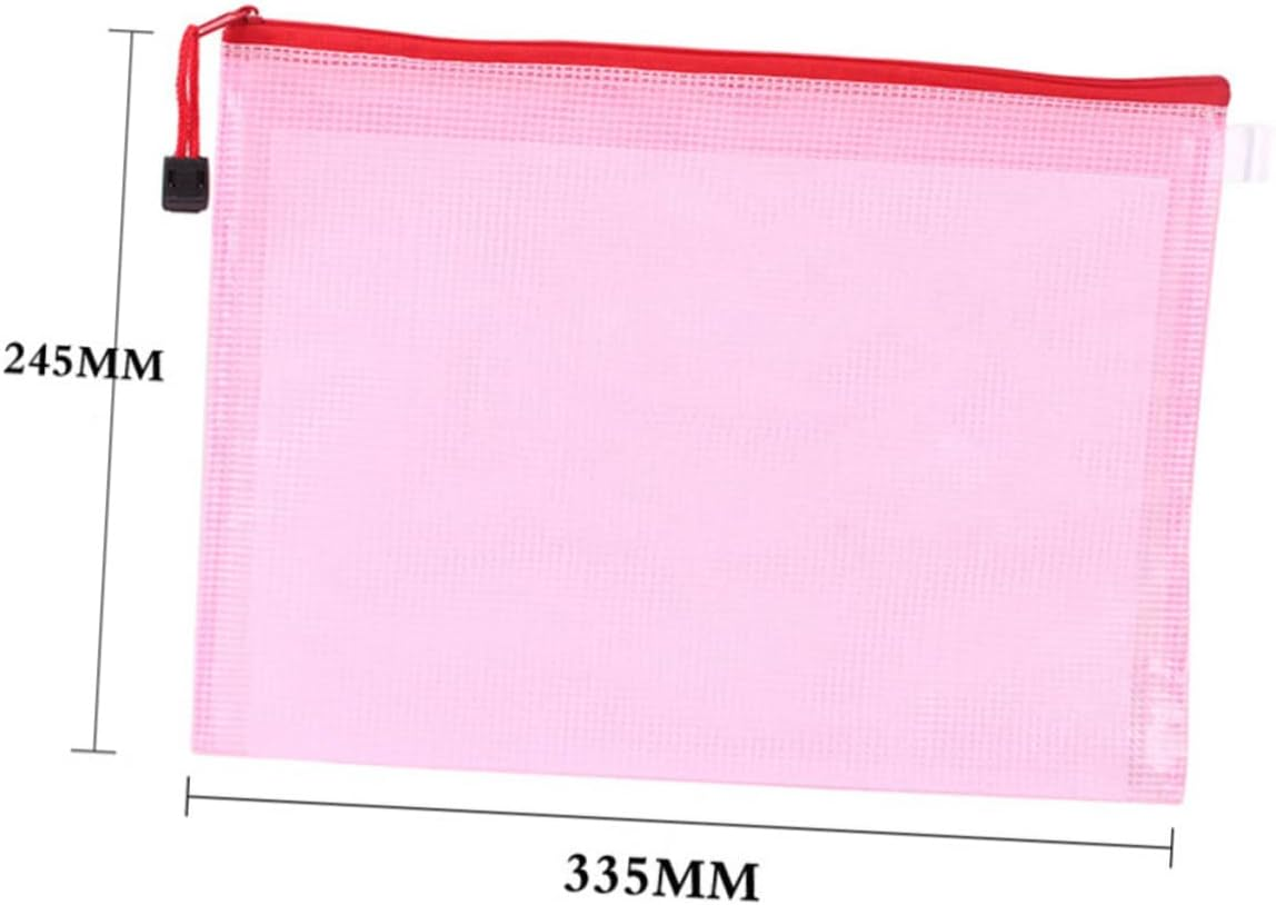 HOODANCOS 5Pcs File Pockets PVC Plastic Zipper File Bags Documents Organizer Pouch for Bag and Organizer Portable for Document Pouch and Mesh Zipper image number 5