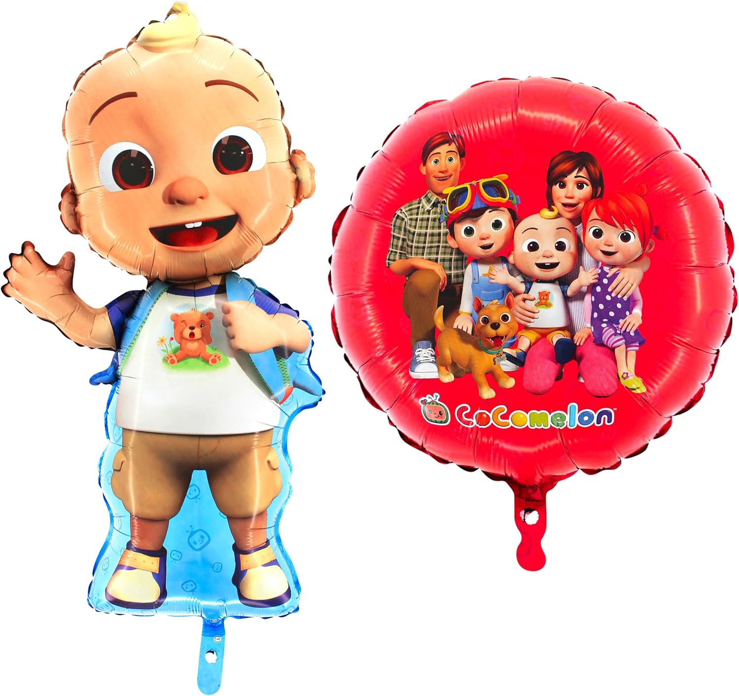 Toyland&reg; Pack of 2 Cocomelon Balloons - Large Baby JJ Shaped Balloon 81Cm (32") & round Cocomelon Family Balloon 45.7Cm (18") - Children'S Party Decorations