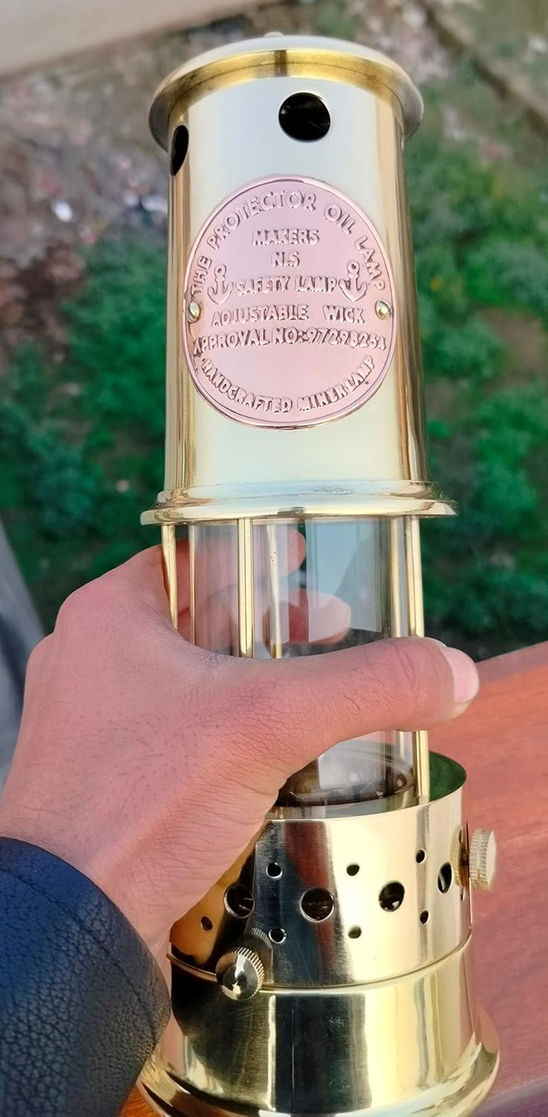 THE ANTIQUE HOUSE Large Vintage Solid Brass Working Nautical Miner Lamp Oil Ship Lantern Maritime Christmas Gift image number 5