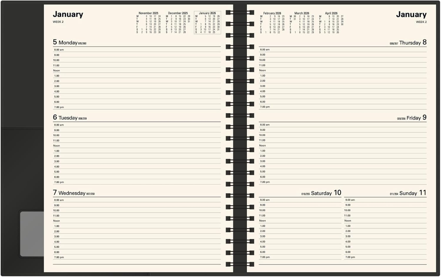 Collins - Vanessa 12 Month 2026 Diary/Planner, Week to View, A4 PU - Rose Gold image number 1