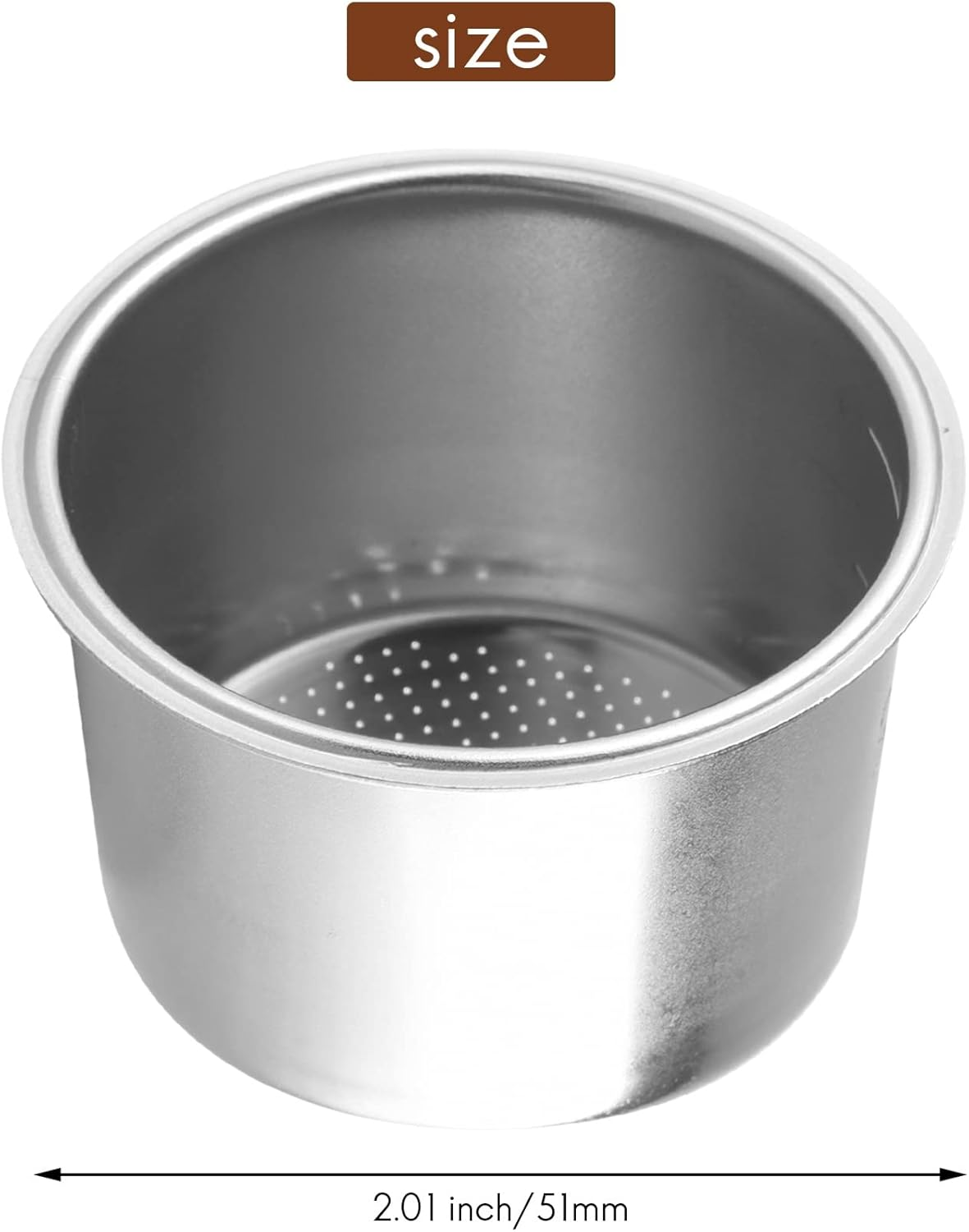 2Pcs 51Mm 4 Cups Filter Replacement Filter Basket for Coffee Bottomless Portafilter for EC680/EC685 Espresso image number 2