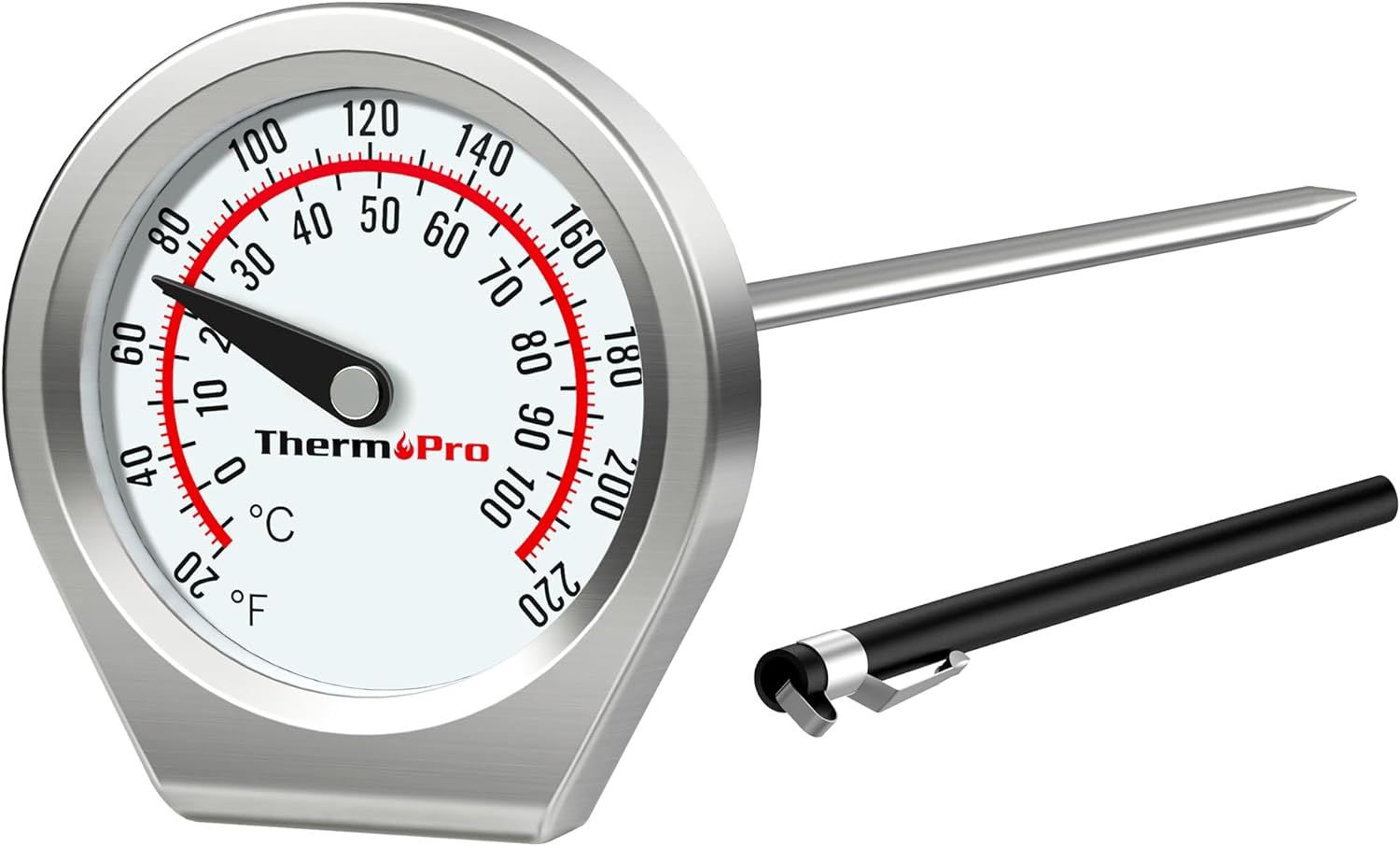 Thermopro Instand-Read Meat Thermometer with 5" (127Mm) Stainless Steel Probe, Dual Celsius/Fahrenheit Dial Display, Glass Lens & Protective Sheath for Meat, Coffee, Latte, and Kitchen Use image number 3