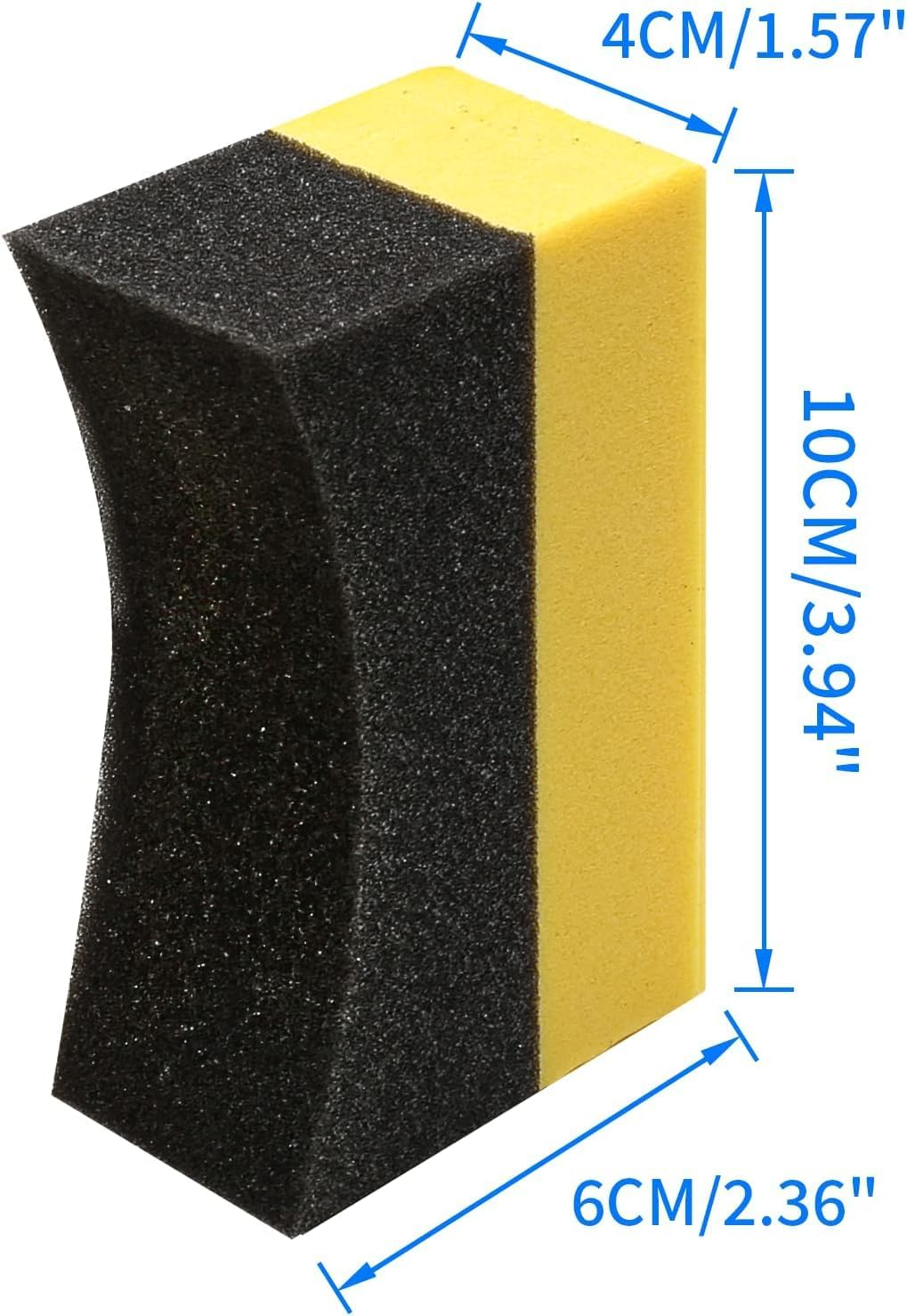 Reusable Tire Shine Applicator Pads - Soft and Absorbent Sponge for Multi-Use Cleaning - Durable Design, Compatible with Cars, Vehicles, and Household Cleaning - 6 Pcs - Black and Yellow-Haheihei image number 6