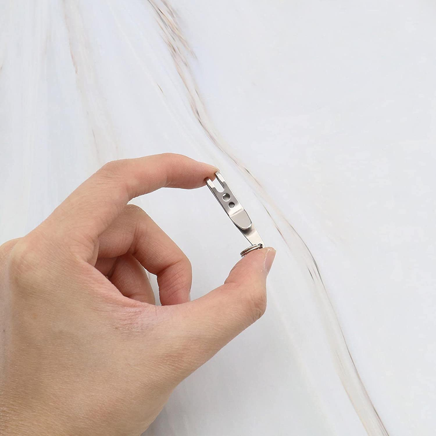 SING F LTD 8PCS Suspension Clip for Hanging EDC Items Key Torch Flint Flash Drive Emergency Whistle Multi-Purpose Pocket Clip Key Belt Holder Outdoor Quick Hanging Tool with Key Ring image number 1