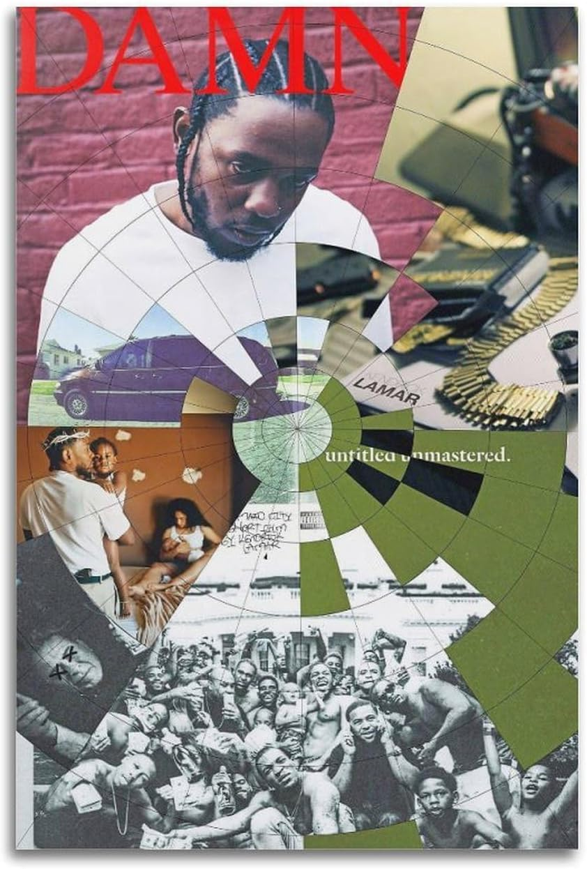 Kendrick Lamar Music Album Cover Poster Canvas Painting Wall Art Picture Home Decor Print for Bedroom Living Room Dorm Study Bar Office 12X18Inch(30X45Cm) image number 1