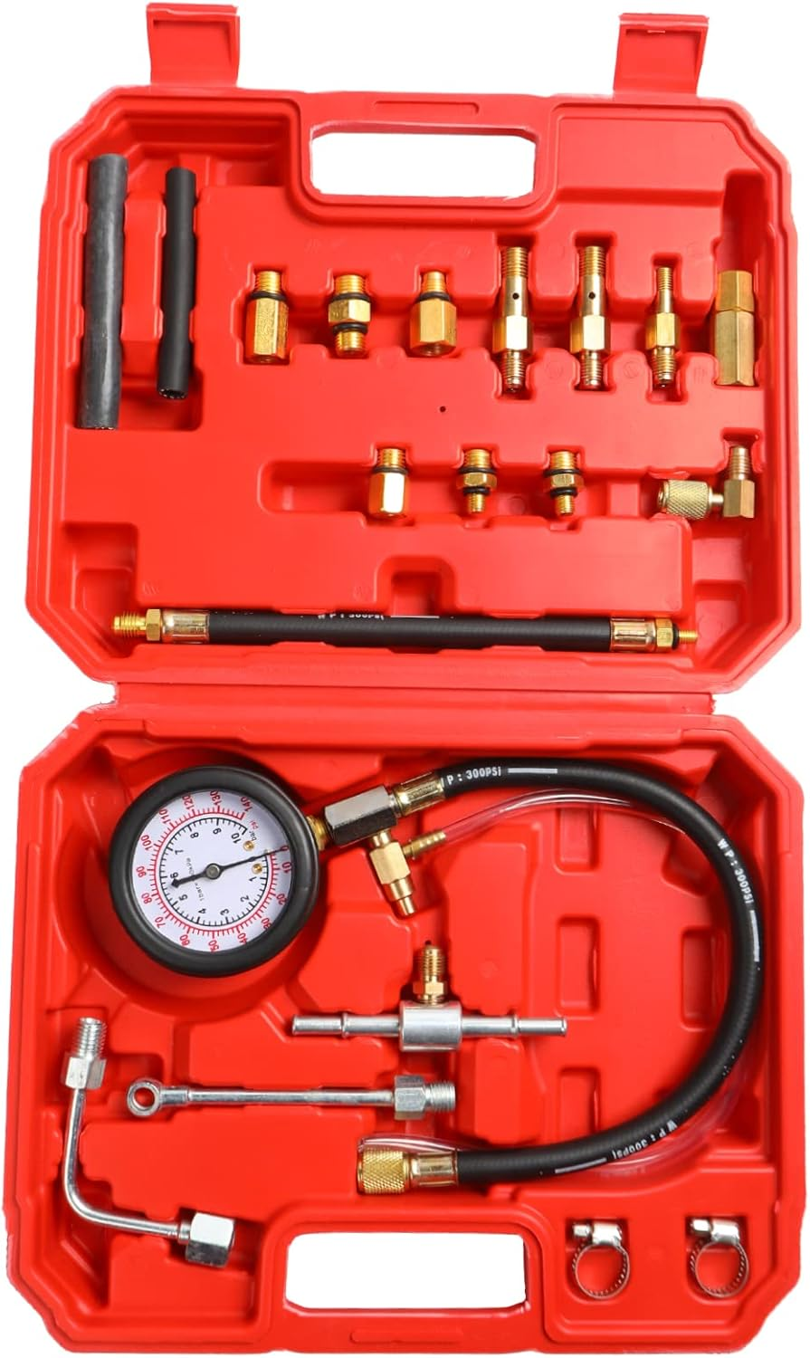 TU-114 Auto Fuel Pressure Gauge Tester Kit Gasoline Pressure Metersautomobile Instrument Testing Tool(Blue)