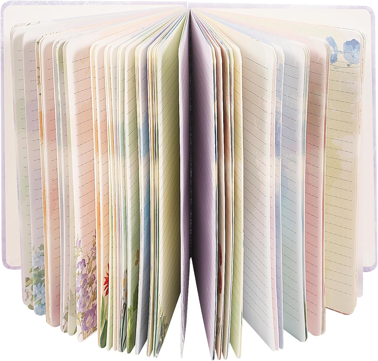 SIIXU Floral Spiral Notebook​​ - A5 College Ruled Journal with 160 Colorful Pages for Poetry, Work Notes & Daily Writing, Blue, Hardcover