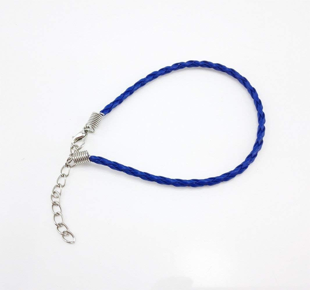 Onwon 50 PCS Mixed Color Leather Lace Plaited Bracelet Cords DIY Jewelry Making Handicrafts Braided Ropes with Lobster Clasps Extended Chain for Wrist Charms Bracelets Jewelry Making image number 3