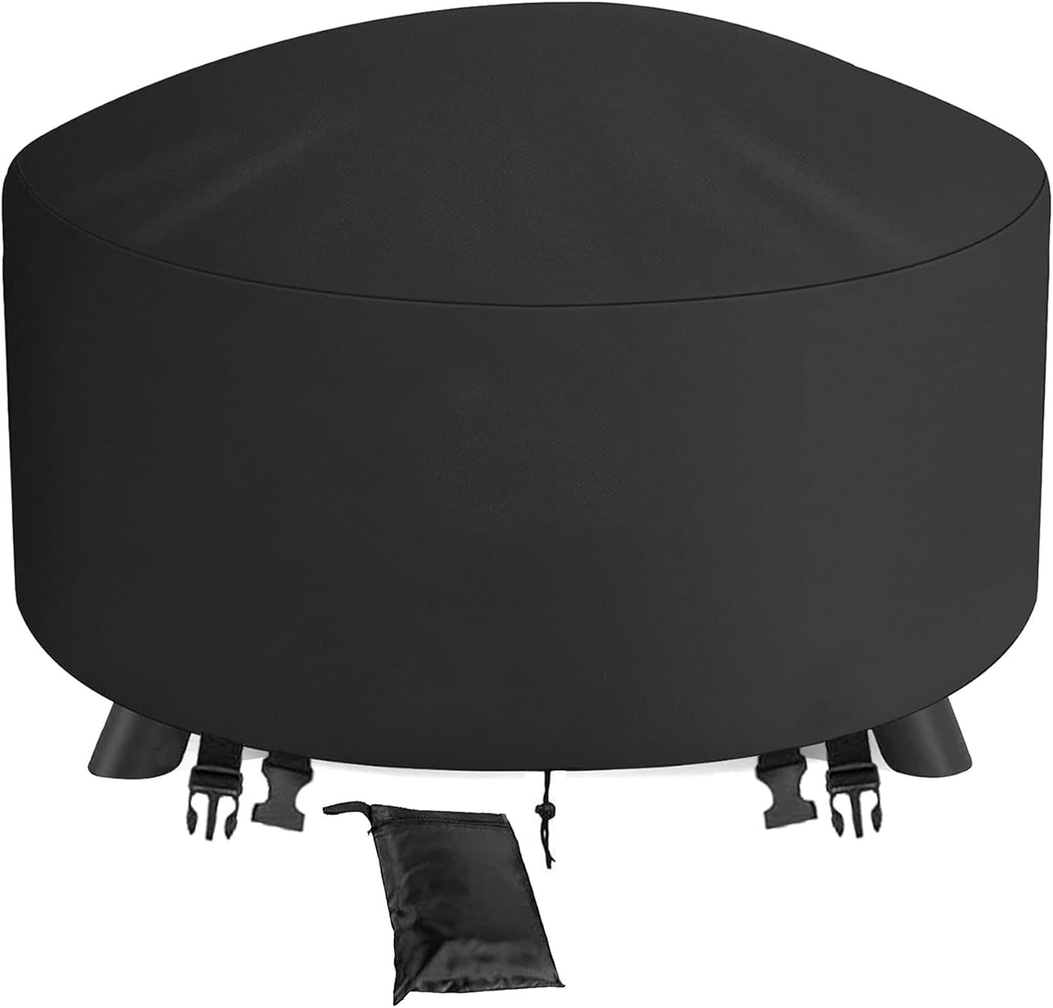 Fire Pit Cover round 101CM BBQ Cover Outdoor Waterproof Firepit Cover Patio Fire Table Cover Outdoor 40 Inch round Fire Bowl Cover for Garden, Lawn, Heavy Duty 600D - 101X101X50Cm image number 1