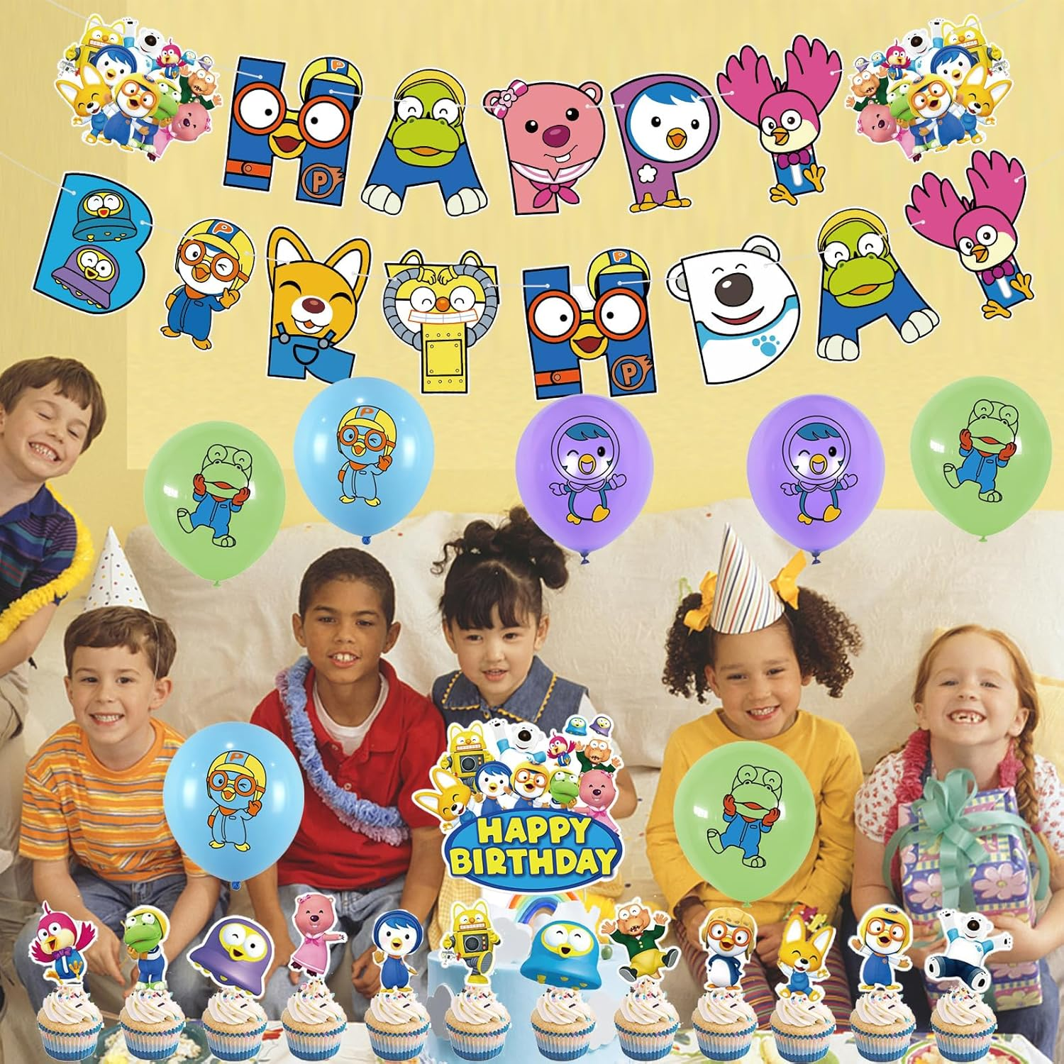 Pororo Party Decoration Birthday Pororo Children'S Birthday Decoration Pororo Birthday Party Decoration Pororo Balloons Birthday Pororo Birthday Balloons Pororo Cake Topper Pororo Birthday Garland image number 2