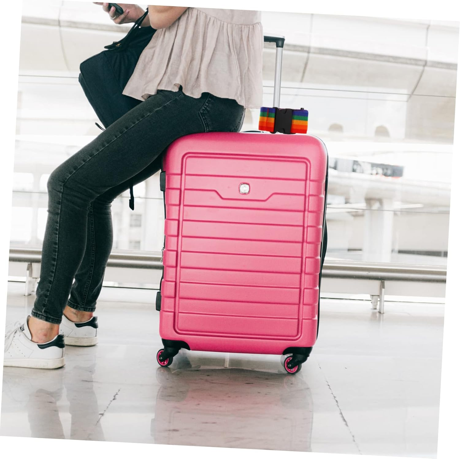 LALAFINA 5Pcs Luggage Straps Tie down Straps Adjustable Luggage Belt for Suitcase Lash Fastening for Travel Suitcase image number 5