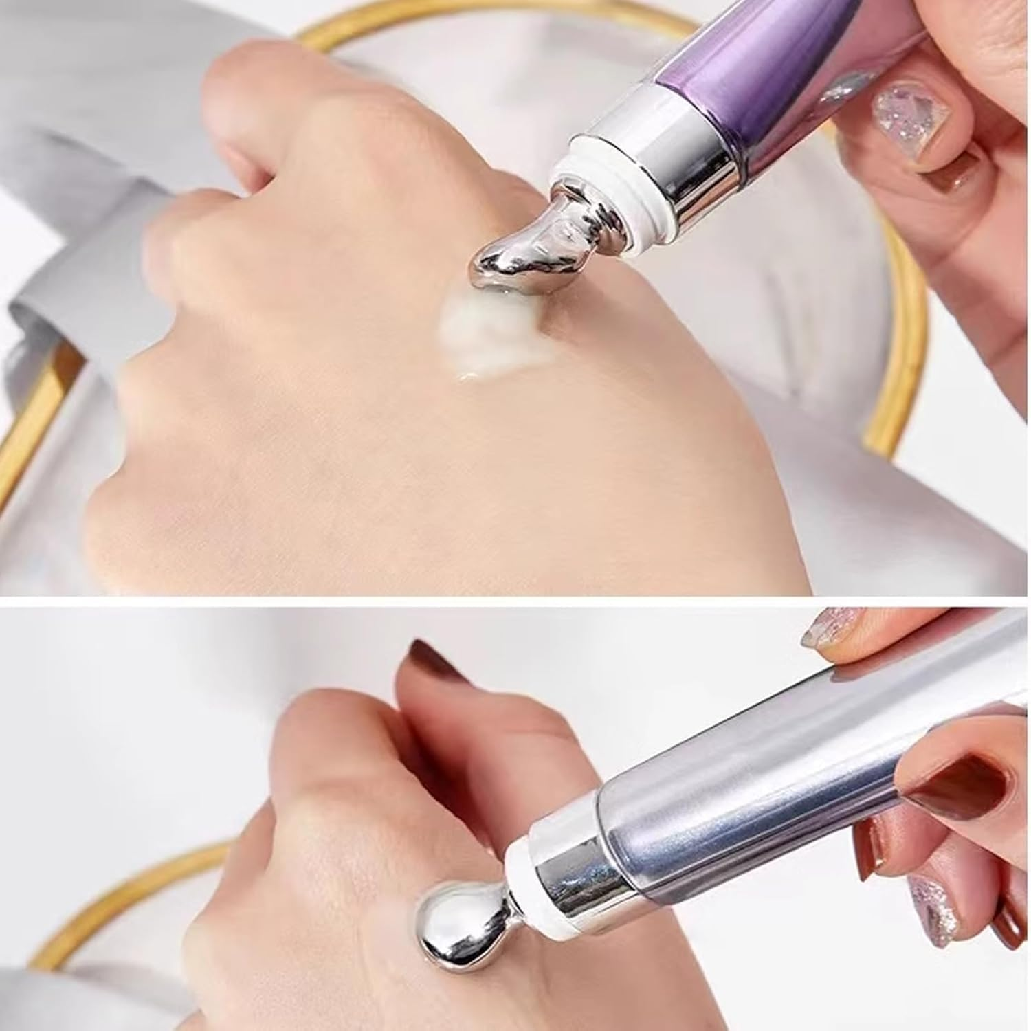 2 Pcs 20Ml Empty Eye Cream Bottle,Empty Eye Soft Squeeze Tubes, Empty Plastic Soft Squeeze Tubes Refillable Cosmetic Eye Cream Tube Bottle Sample Travel Container for Eyecream Lip Balm Gloss (20Ml)