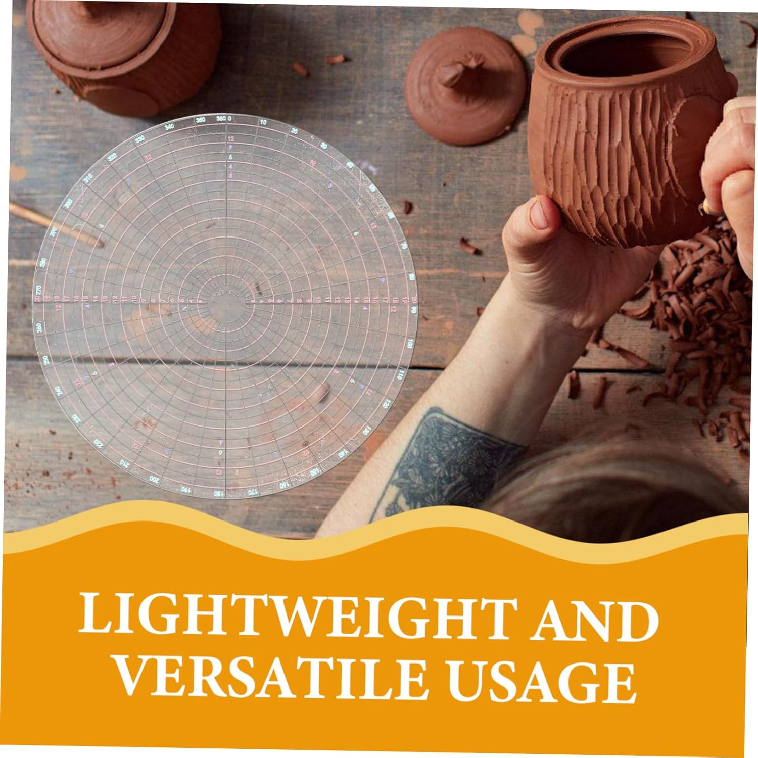 Hohopeti Ceramic Painting Template Kit Pottery Clay Divider Tools Pottery Measuring Gauge Circle Maker for Diy Sculpture and Artistic Creations image number 2