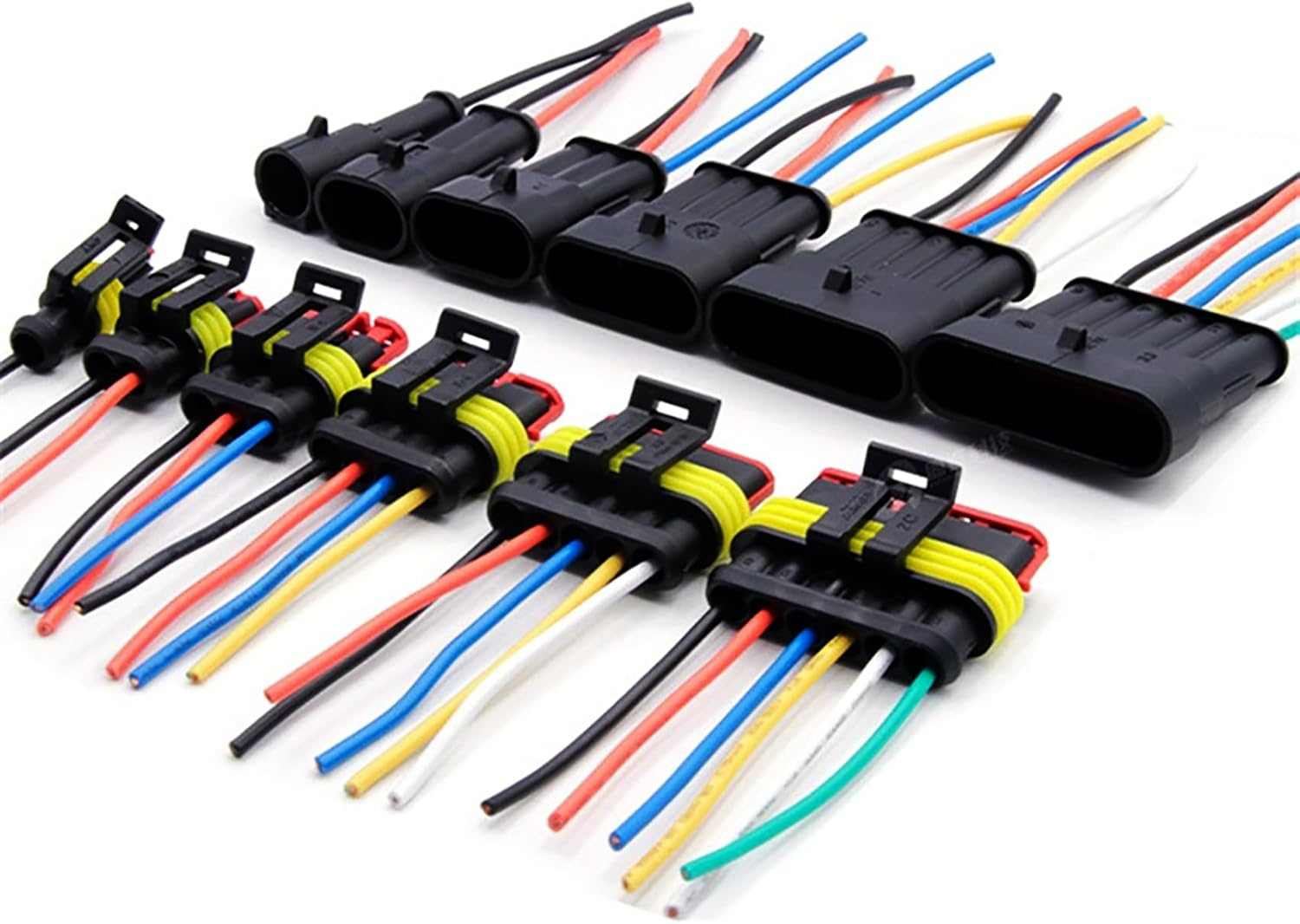 5Pack 5 Pin Connector Waterproof Connector, Tunghey Male and Female Way 16 AWG Wire Suitable for Car Truck, Boat and Other Wire Connection (5P) image number 1