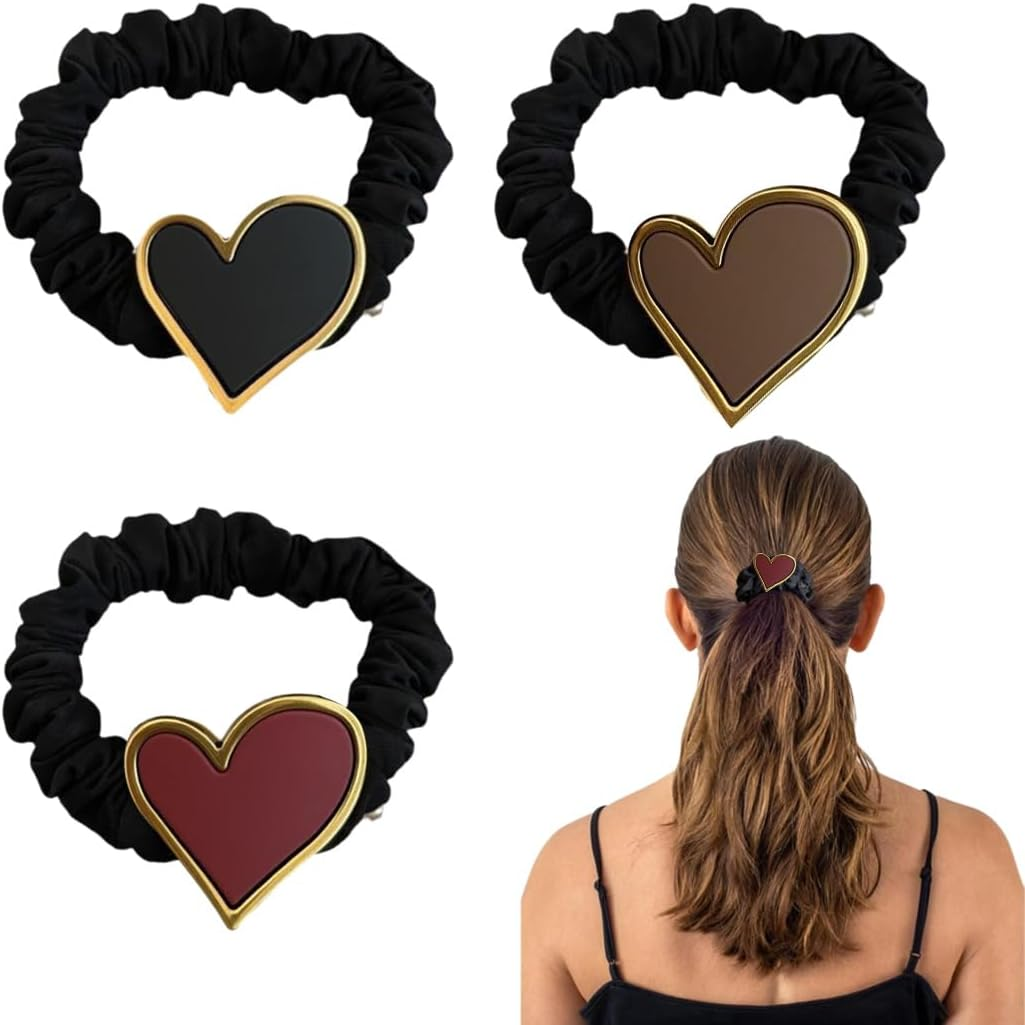 Pack of 3 Women'S Hair Bobbles and Hair Bobbles for Fine and Long Hair - Durable and Robust Children'S Hair Rings with Elastic Band, Hair Bobbles for Women and Girls Silk Scrunchies image number 4