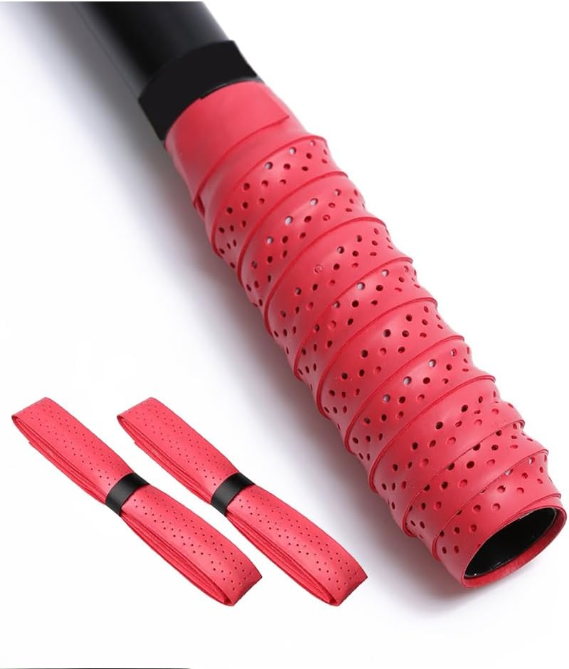 2 Grips Tennis Racket Grip Tape - Precut and Dry Feel Tennis Grip - Tennis Overgrip Grip Tape Tennis Racket - Wrap Your Racquet for High Performance (Red) image number 2