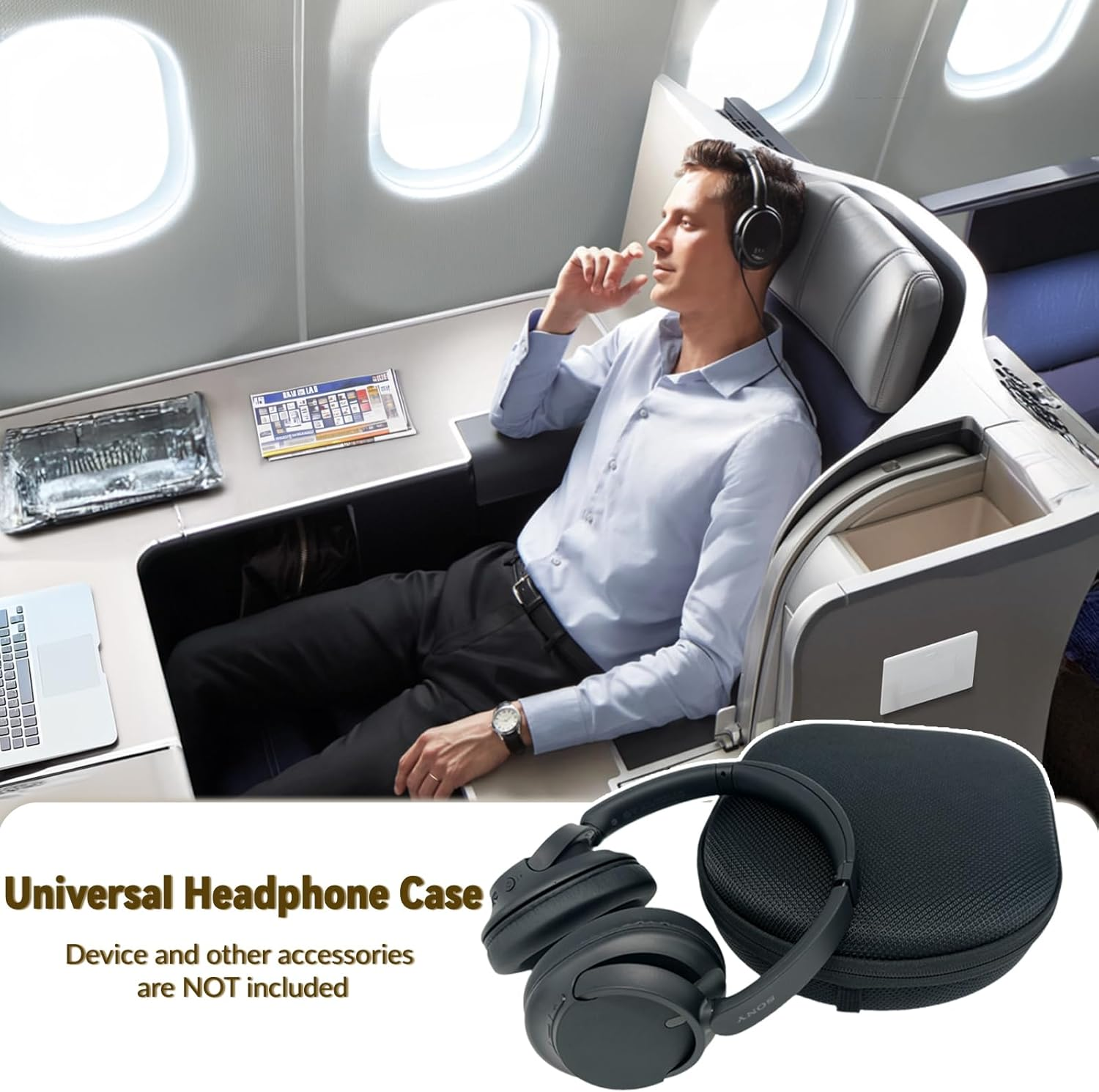 Hard Case for Sony WH-CH720N 710N 520 510, Bose Quietcomfort QC Ultra 45 35, JBL Tune Live 460NC 660NC Headphones, Universal Travel Storage Carrying Case with Mesh Pocket and Extra Small Case - Grey image number 3