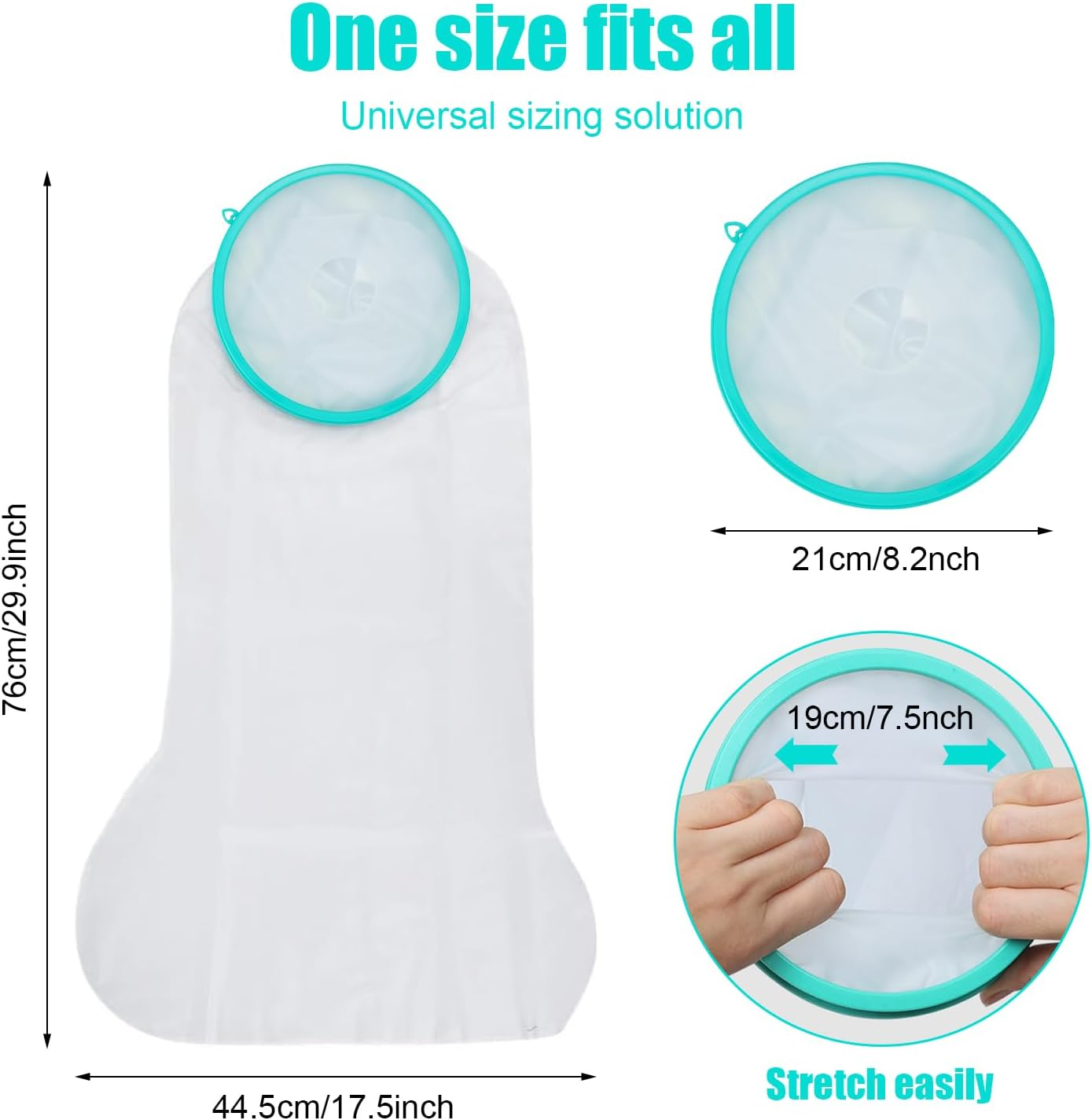 Waterproof Leg Cast Cover for Shower Bath, Adult Full Leg Cast Shower Cover, Reusable. Provides Waterproof Protection for Knees, Feet, Ankle Wounds and Burns. 76 Cm X 45 Cm image number 3