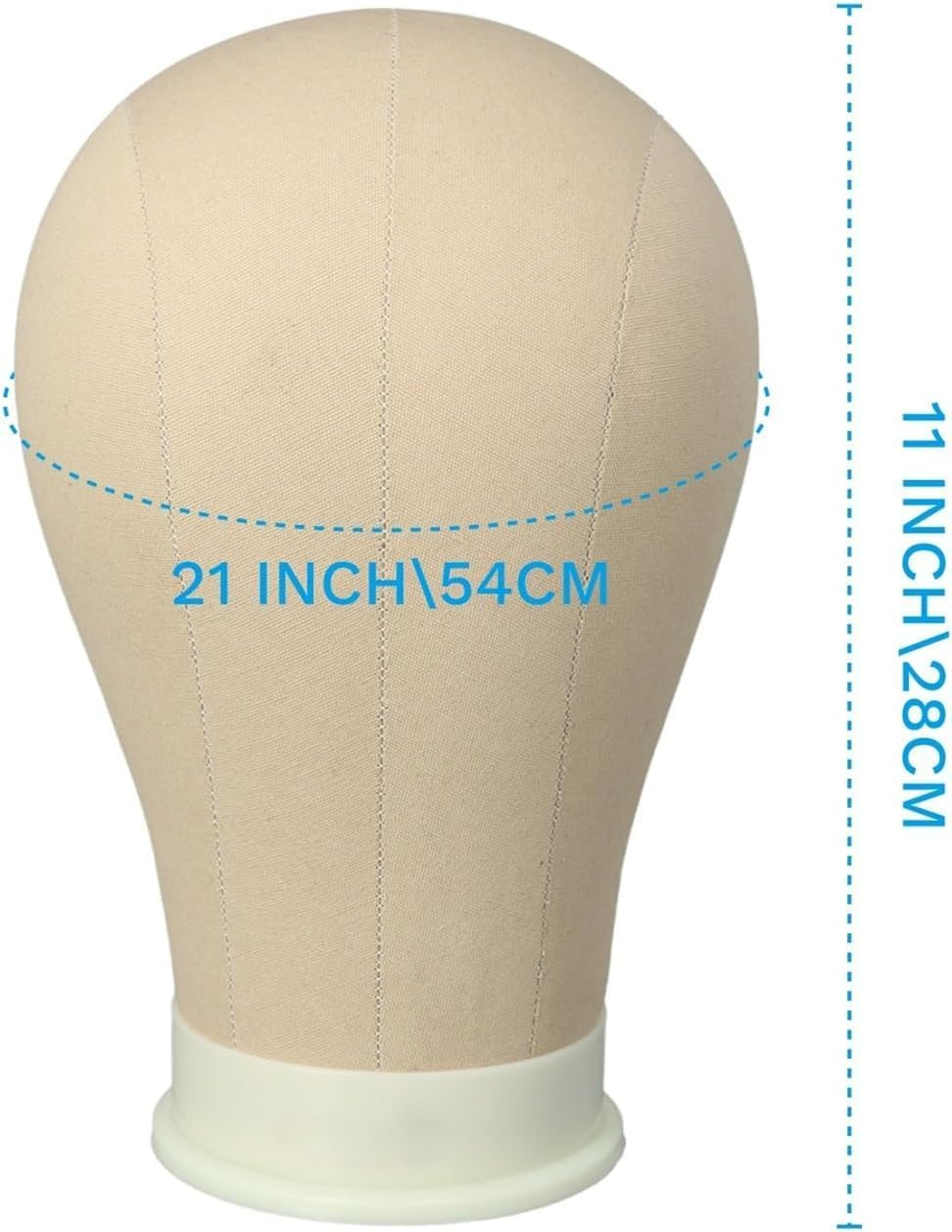 Canvas Block Head Mannequin Head Canvas Wig Head Wig Display Styling Head with Mount Hole (Light Brown,21") image number 6