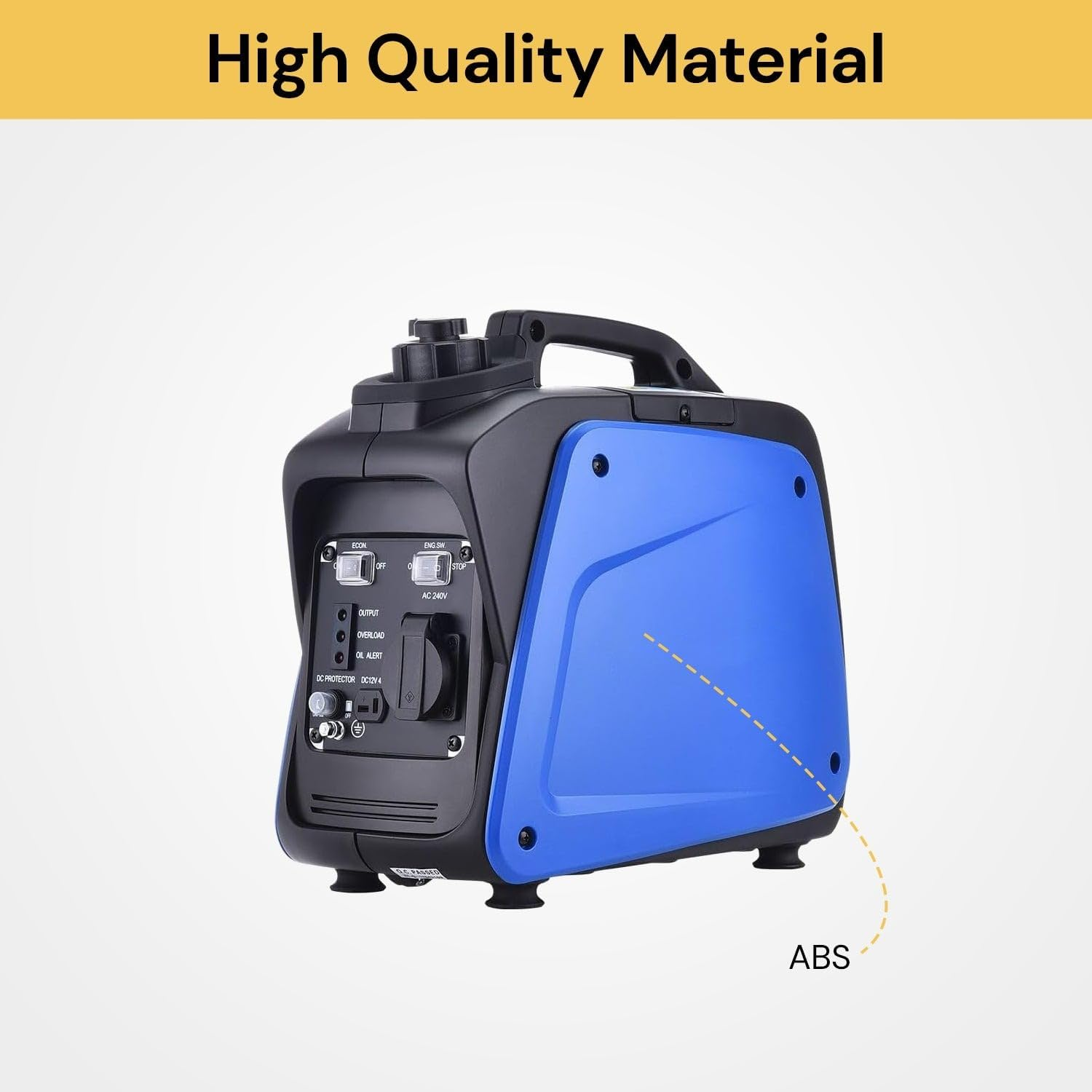 EZONEDEAL Inverter Generator for Home Use - 800W Max, 700W Rated, 100% Pure Sine Wave, Petrol, Portable Generator for Camping - Blue image number 3