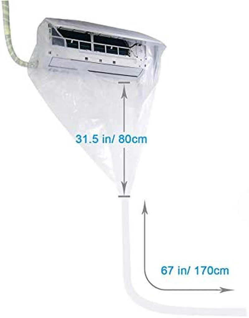 Universal AC Waterproof Cleaning Cover Dust Washing Clean Protector Bib Bag, Wall Mounted Air Conditioner Wash Hood, Adjustable & Fits Any Size of Split Air Conditioning System Cleaning Tool image number 5