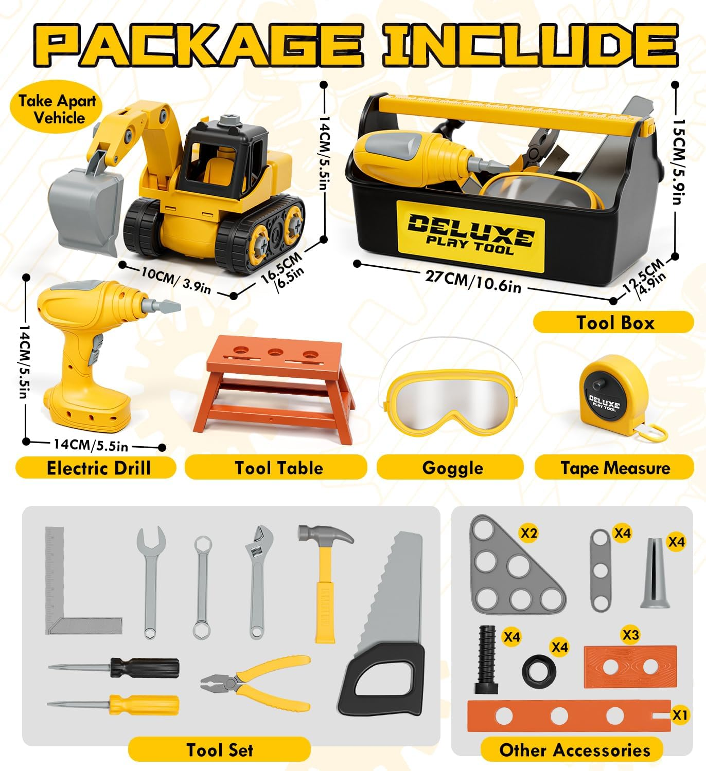 Lehoo Castle Kids Tool Set, Take Apart Construction Toys, Toddlers Montessori Toys, Boy Toys for 3 4 5 Year Old with Electric Drill, Toddler Birthday Toy for Boys Girls image number 1