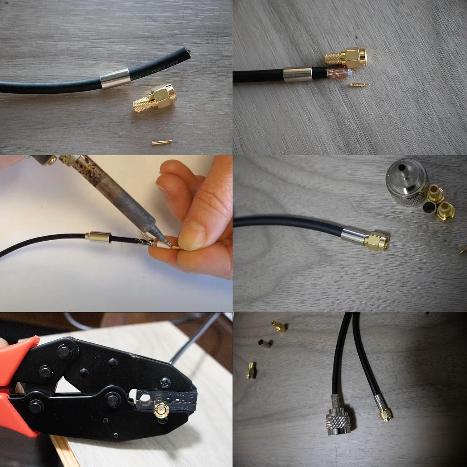 Antallcky 10Pcs SMA Male Connectors & Crimping Tool Kit - Red - Mc1003 - SMA Connector Crimping Tool Kit image number 6