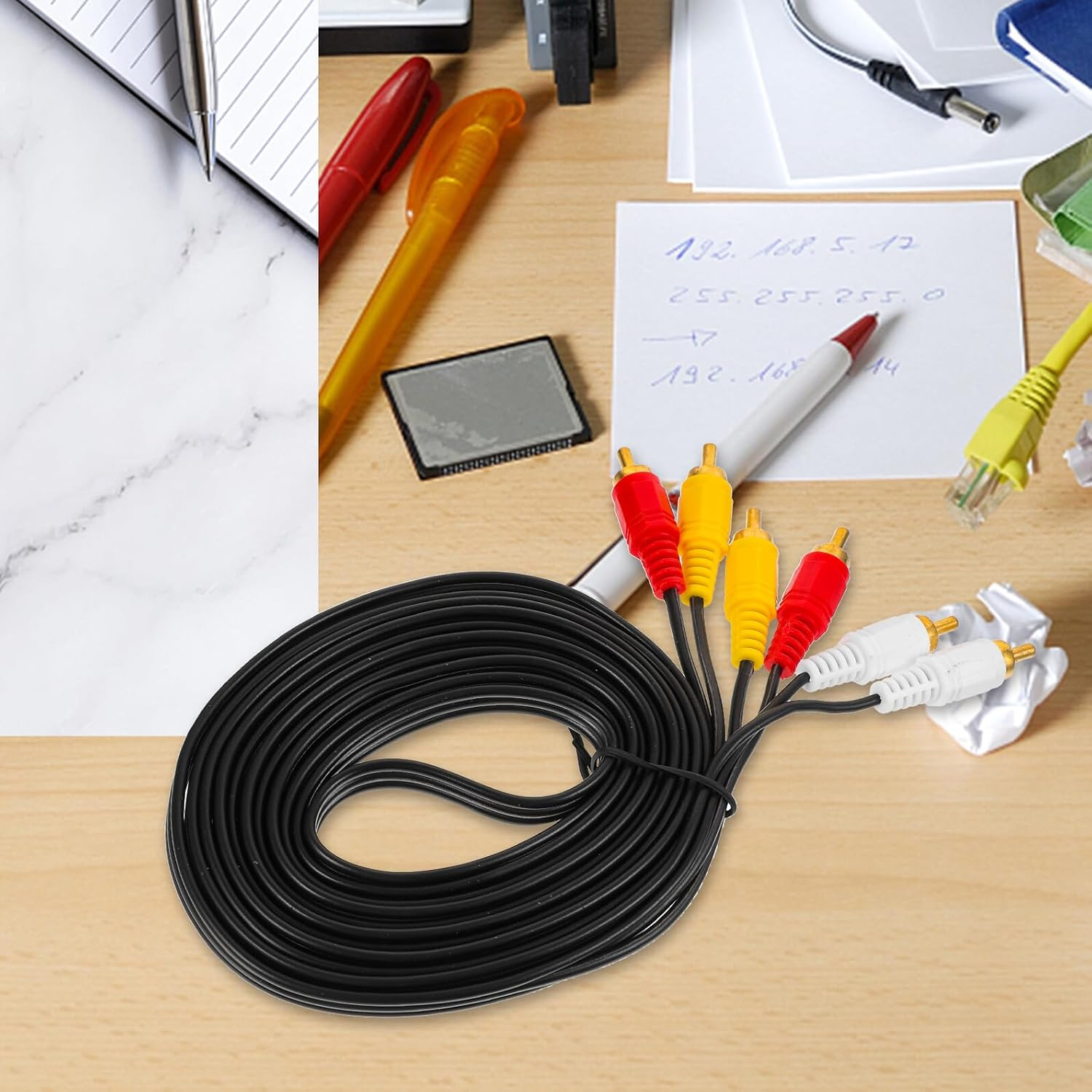 DECORNIJIA to Stereo Av Cable Male to Male Tv Cord for DVD Vcd Box Connection PVC Copper Audio Video Wire with Stable Signal Transmission Replacement Av Wire for Home Entertainment image number 4