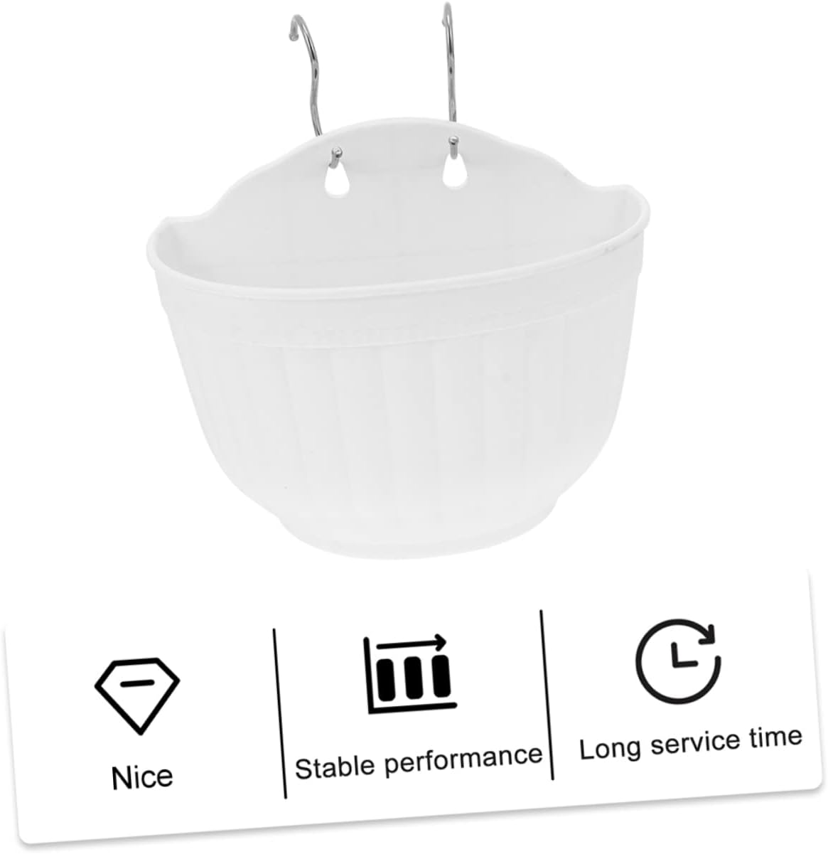 Toddmomy 3Sets Hanging Flower Pots Plastic Gardening Supplies for Balcony Indoor Outdoor Vertical Garden image number 6