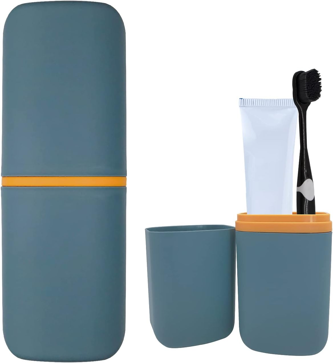 Sietdeseo Travel Toothbrushes Case Toothpaste Storage Box Cup Toothbrushes Travel Case for Trips and Daily Business Home Camping School Supplies 2 Packs