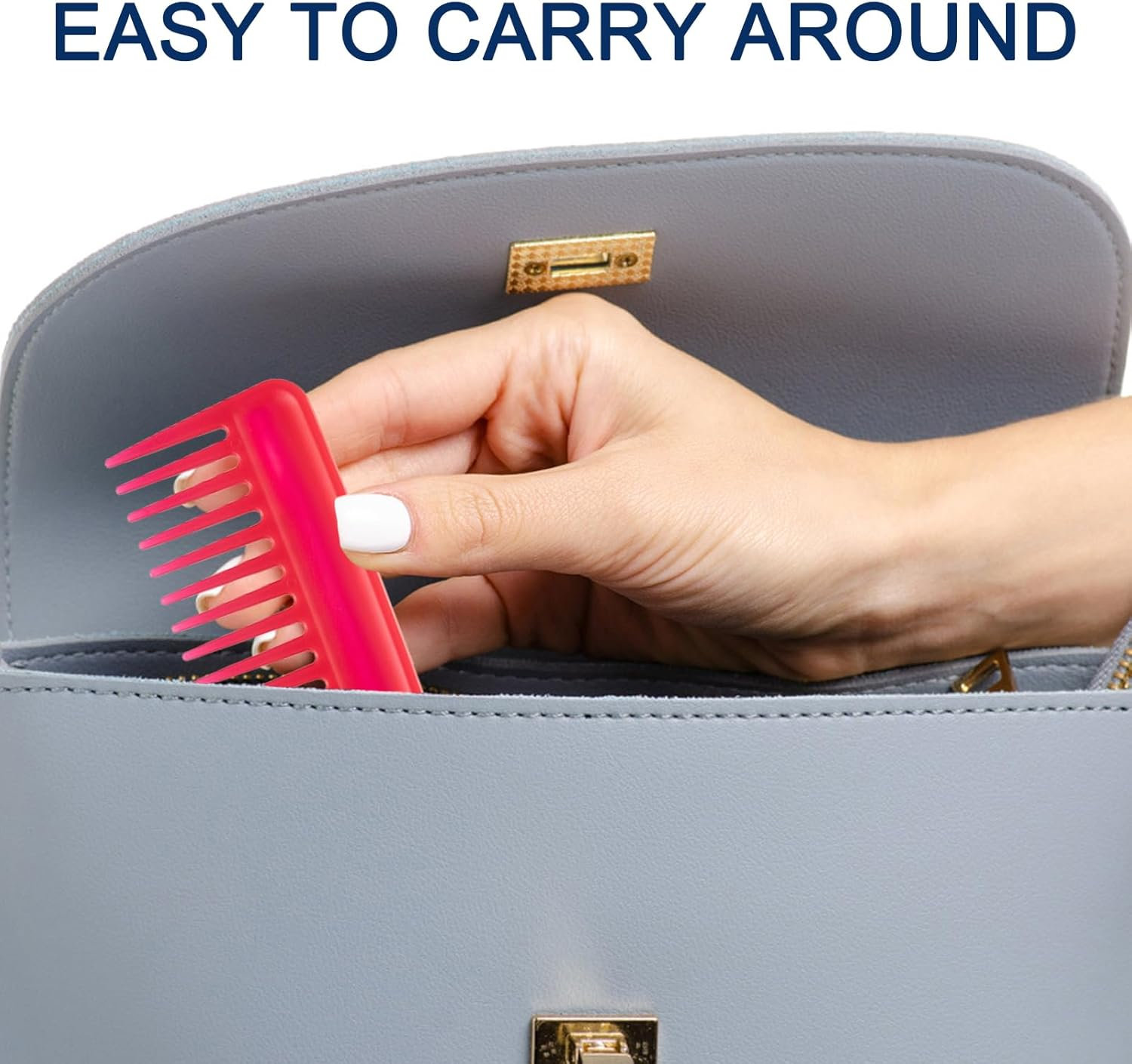 ZWWOGE Pack of 4 Portable Styling Comb, Handle Comb, Antistatic Strand Comb, Shatterproof Travel Comb, Small Wide Tooth Comb, Detangling Hair Comb for Long, Short, Curly, Wet Hair image number 4