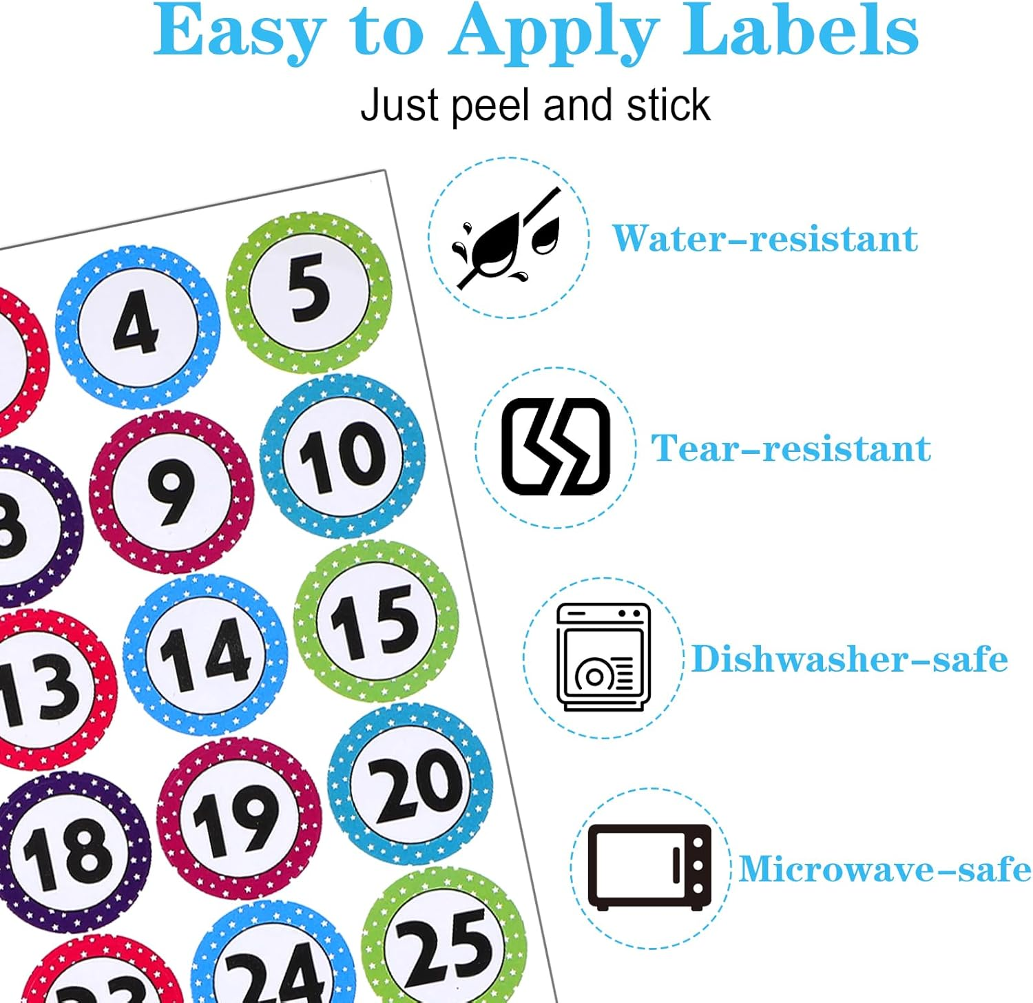 1 Inch Number Stickers 1-40, 24 Sheets Consecutive Numbers Labels, 1 to 40 Inventory Sticker, Removable Dot Stickers Number Labels for Classroom, Office, Storage, Indoor, Boxes image number 1