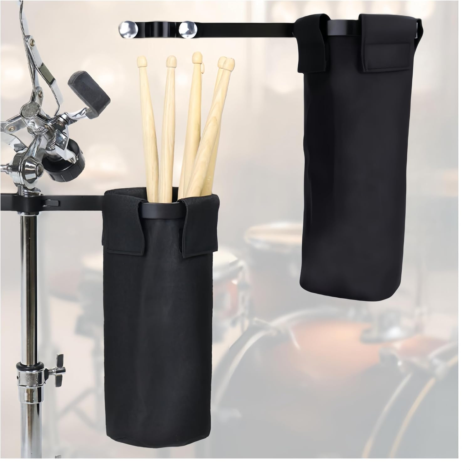 Ai-Oumleef Drum Mallets Storage,Drum Sticks Holder, Drum Kit Drumstick Bag, Drum Kit Accessory Mallet Case for Percussion Drums Sticks Drumstick Holder Bag (Black) image number 3
