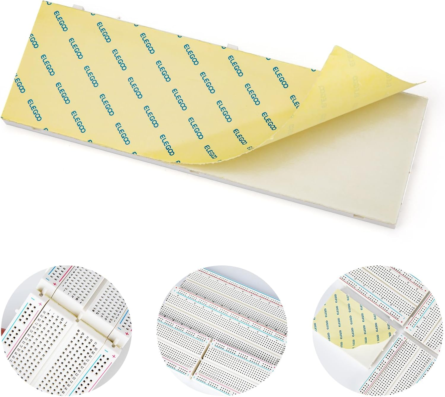 ELEGOO Breadboard Kit for Electronics Projects, 2 X 830 Pin and 2 X 400 Pin Circuit Boards for Arduino Projects image number 6