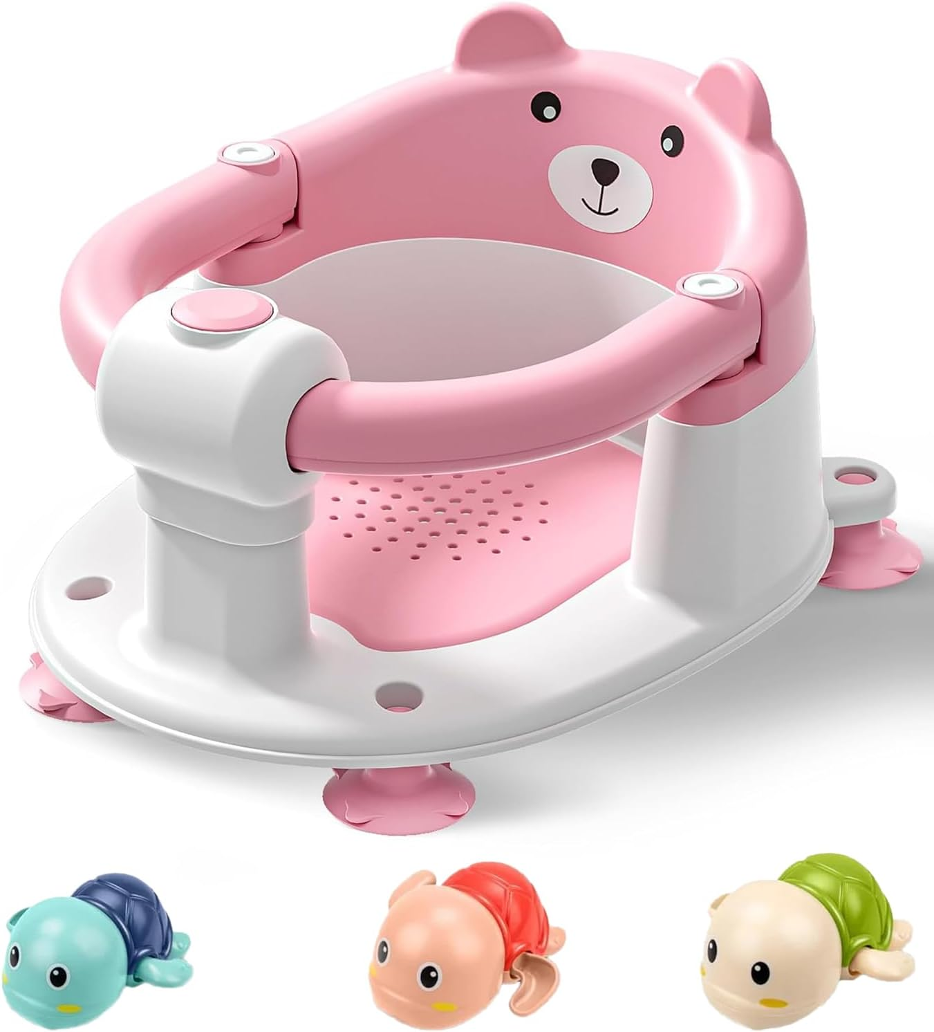 Baby Bath Seat for Babies 6 Months & Up, Non-Slip Toddler Bath Seats for Babies Sitting Up, Safe Infant & Newborn Bathtub Chair with 4 Suction Cups & Soft Cushion for Shower (Cloudy Grey)