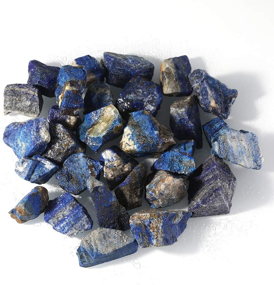 Bingcute 1Lb Bulk Raw Rough Lapis Lazuli Stones Raw Natural Stones for Tumbling,Cabbing,Polishing,Wire Wrapping,Gem Mining, Wicca and Reiki Crystal Healing-Large 1"-1.5" image number 2