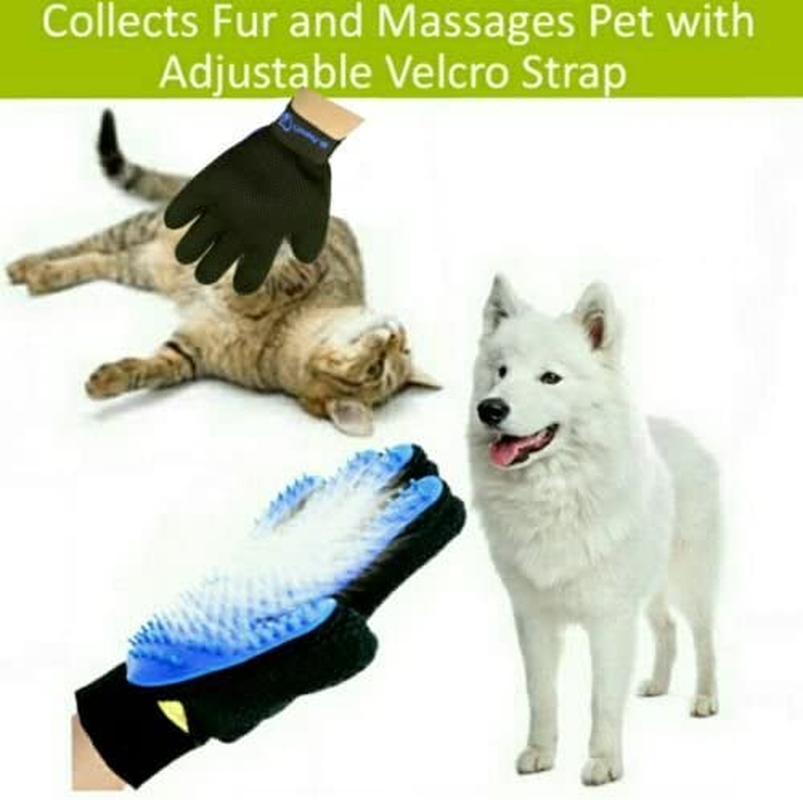 Mr. Peanut'S Pet Grooming Glove Brush and Deshedding Aid - 259 Silicone Pins for More Effective Grooming, Pet Hair Remover Mitt - Long and Short Hair - Dogs, Horses, Bunnies and Some Agreeable Cats image number 1