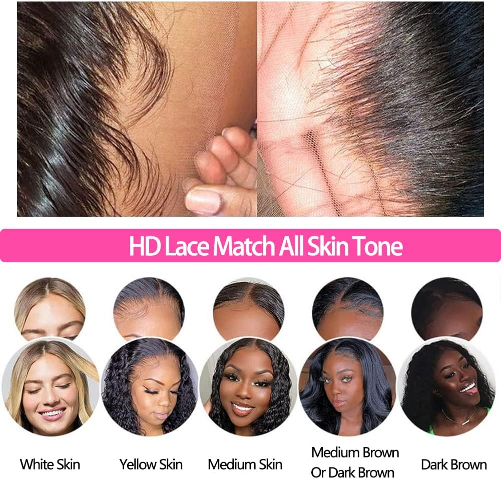 13X4 HD Lace Frontal Closure 10 Inch Straight Lace Frontal Human Hair 100% Unprocessed Brazilian Virgin Hair Ear to Ear Swiss HD Transparent Lace Closure Only Pre Plucked 1B Black image number 5