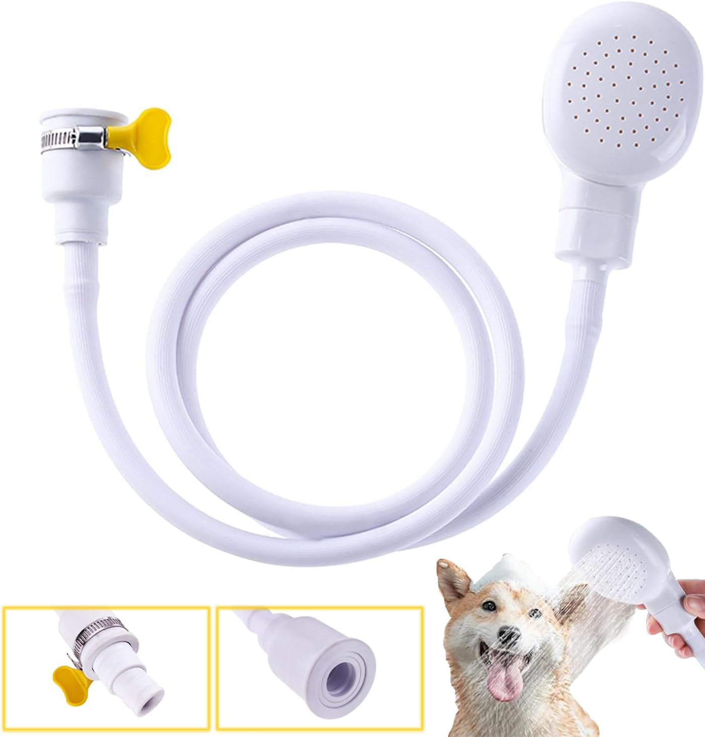 Mumoo Bear 1Pcs Sink Spray Rubber Hose Portable Faucet Sprayer Hand Held Shower Head Sprayer Tap Hose Attachment for the Bathroom and Kitchen for Bathing Baby Pets Washing Hair Rinsing Vegetables