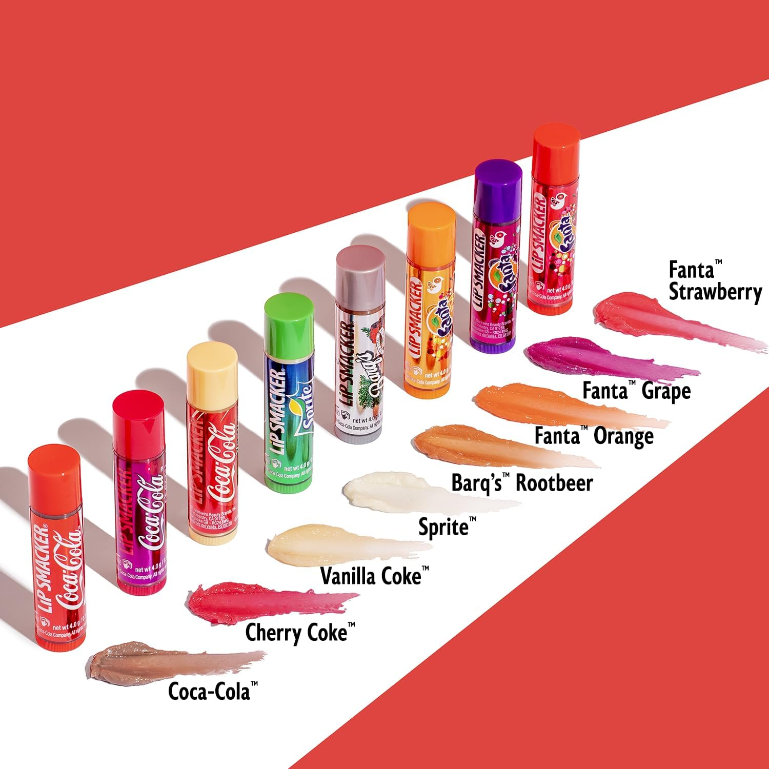 Lip Smacker Coca-Cola Flavored Balm, 8 Count, Flavors Coke, Cherry Vanilla Sprite, Root Beer, Orange Fanta, Grape Strawberry Fanta image number 6