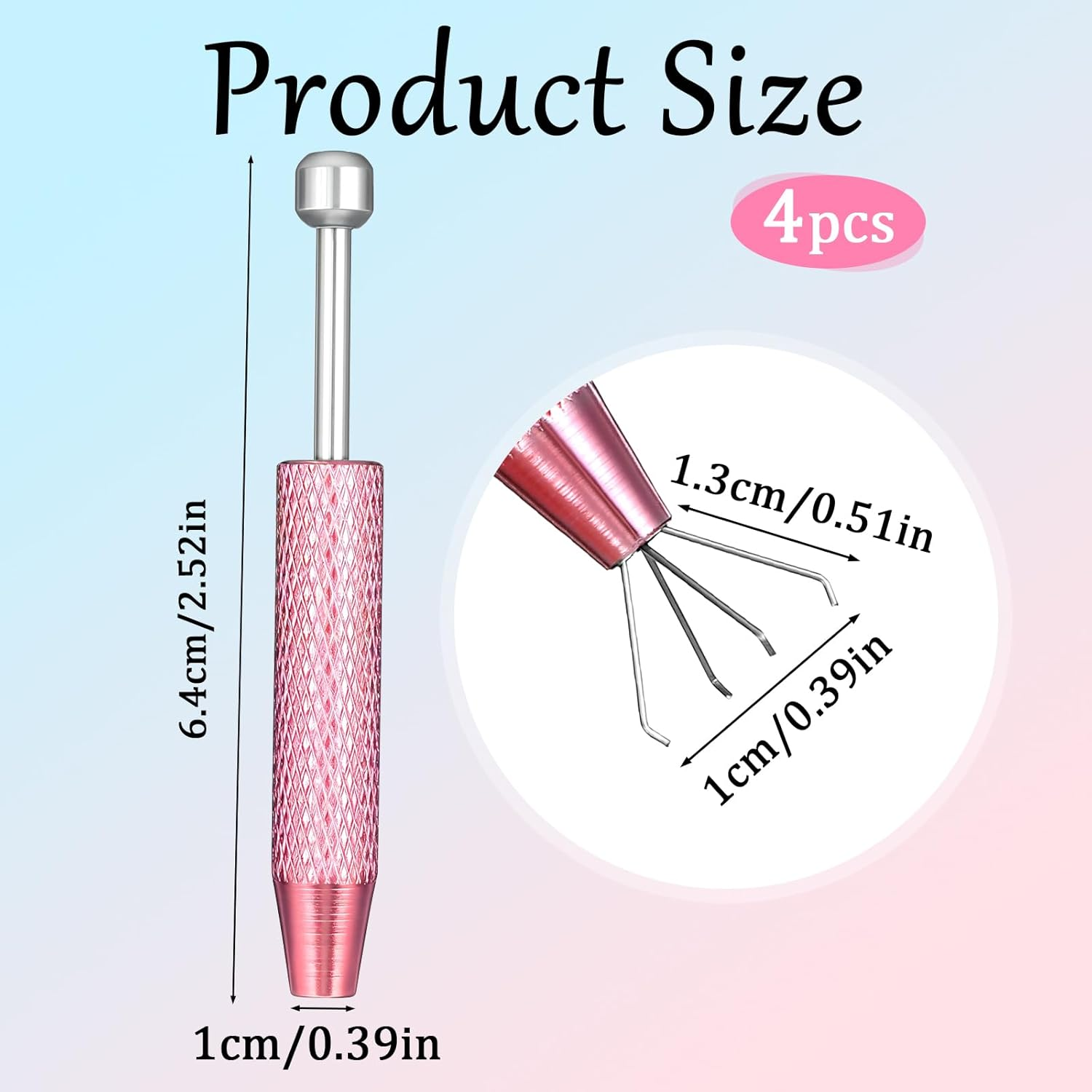 Kifmurase 4Pcs Piercing Ball Grabber Tool, Mini Grabber Pen Assistant with Stainless Steel 4 Claw Tweezers, Piercing Ball Jewelry Pick up Tools for Changing Removal Insertion Piercings Gem Multi Color image number 3