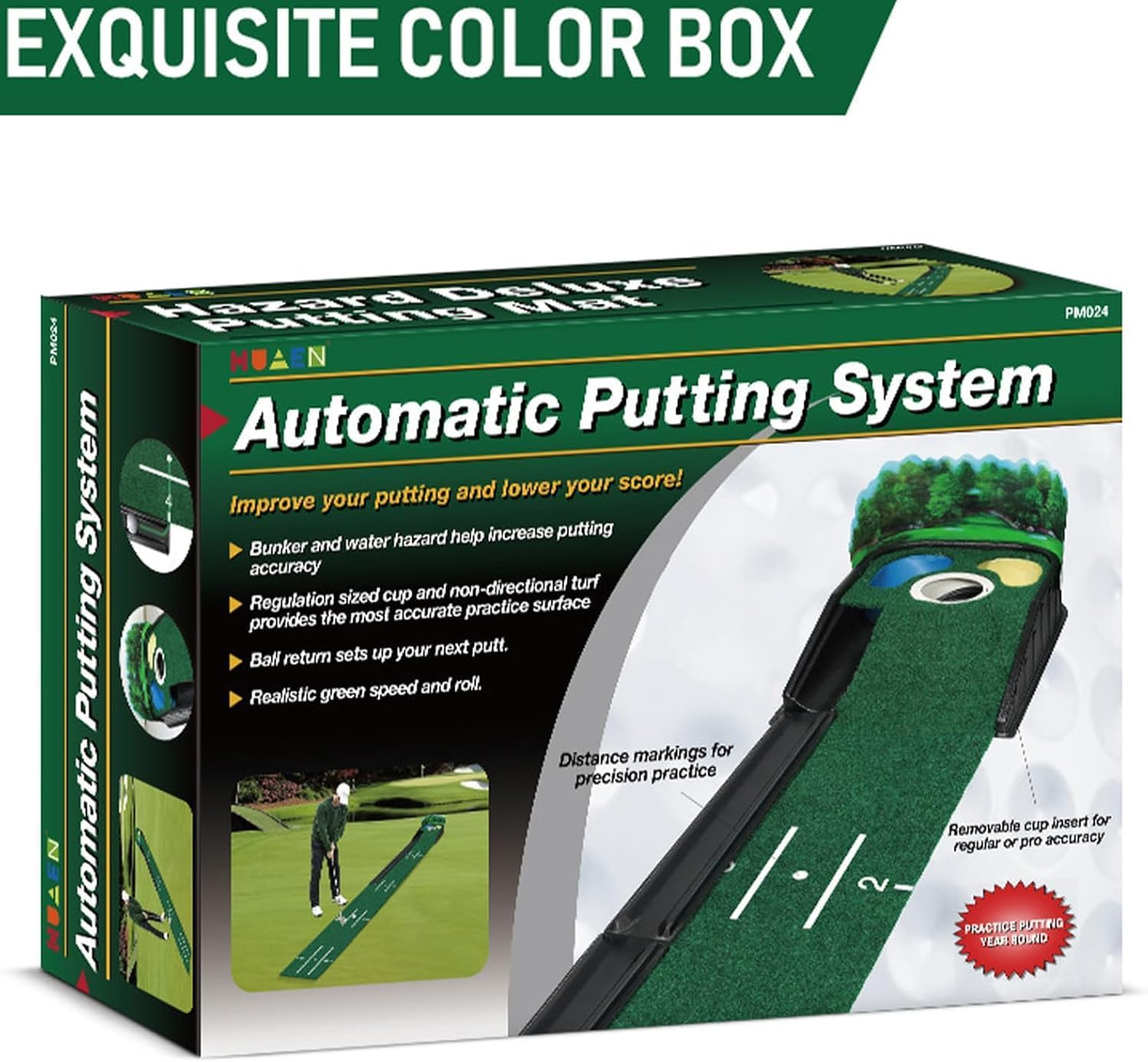 Golf Putting Mat,Golf Practice Mat Indoors with Alignment Guides, Putting Practice Mat, Portable Golf Indoor and Outdoor Putting Practice Device image number 3