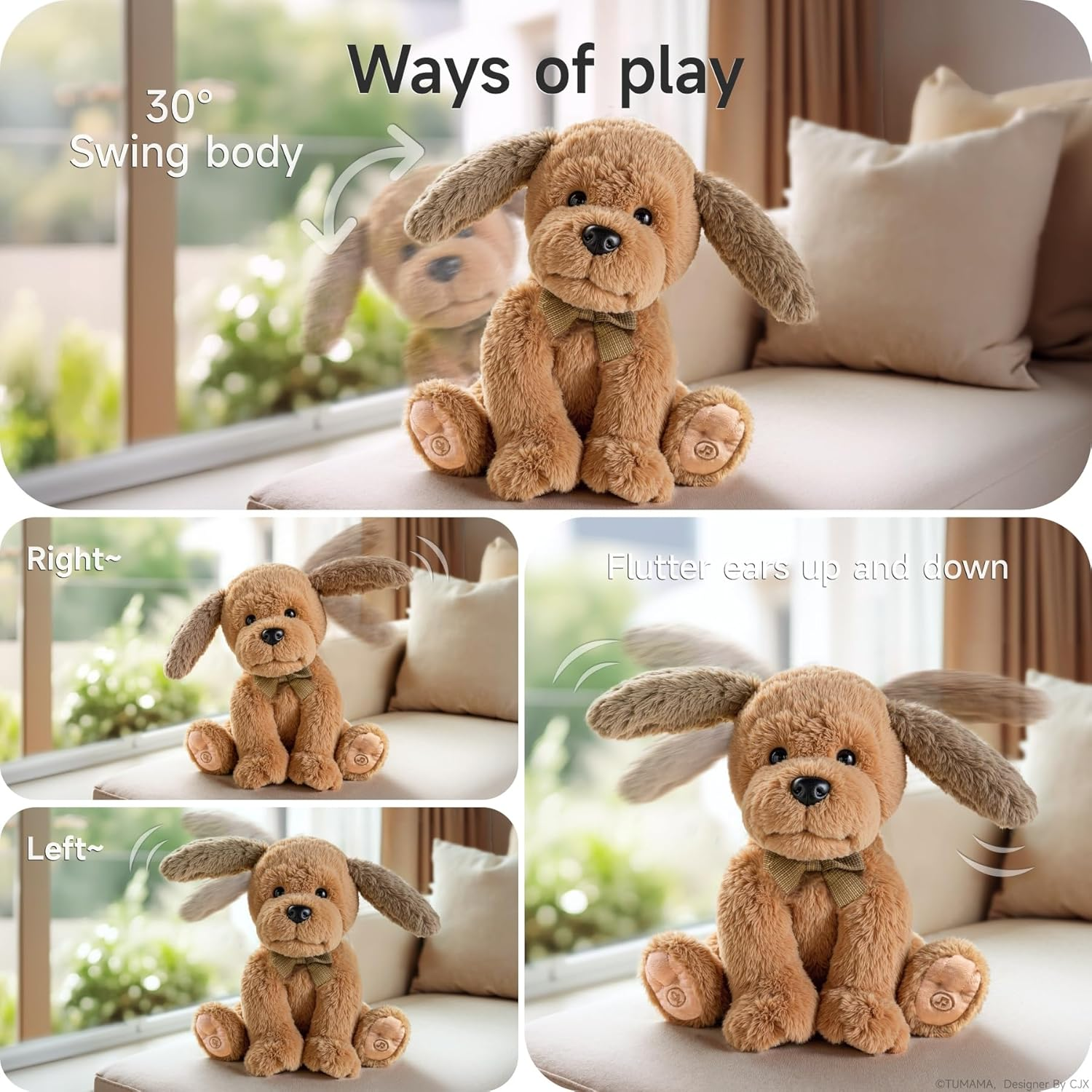 OR or TU Baby Animated Plush Dog, Interactive Singing Talking Puppy Dog Stuffed Animal Toys, 10&rdquo;