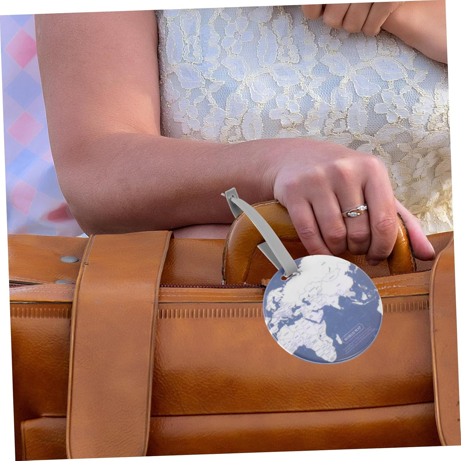 COLLBATH World Map Luggage Tag Suitcase Identifier Id Label for Women Men Travel image number 1