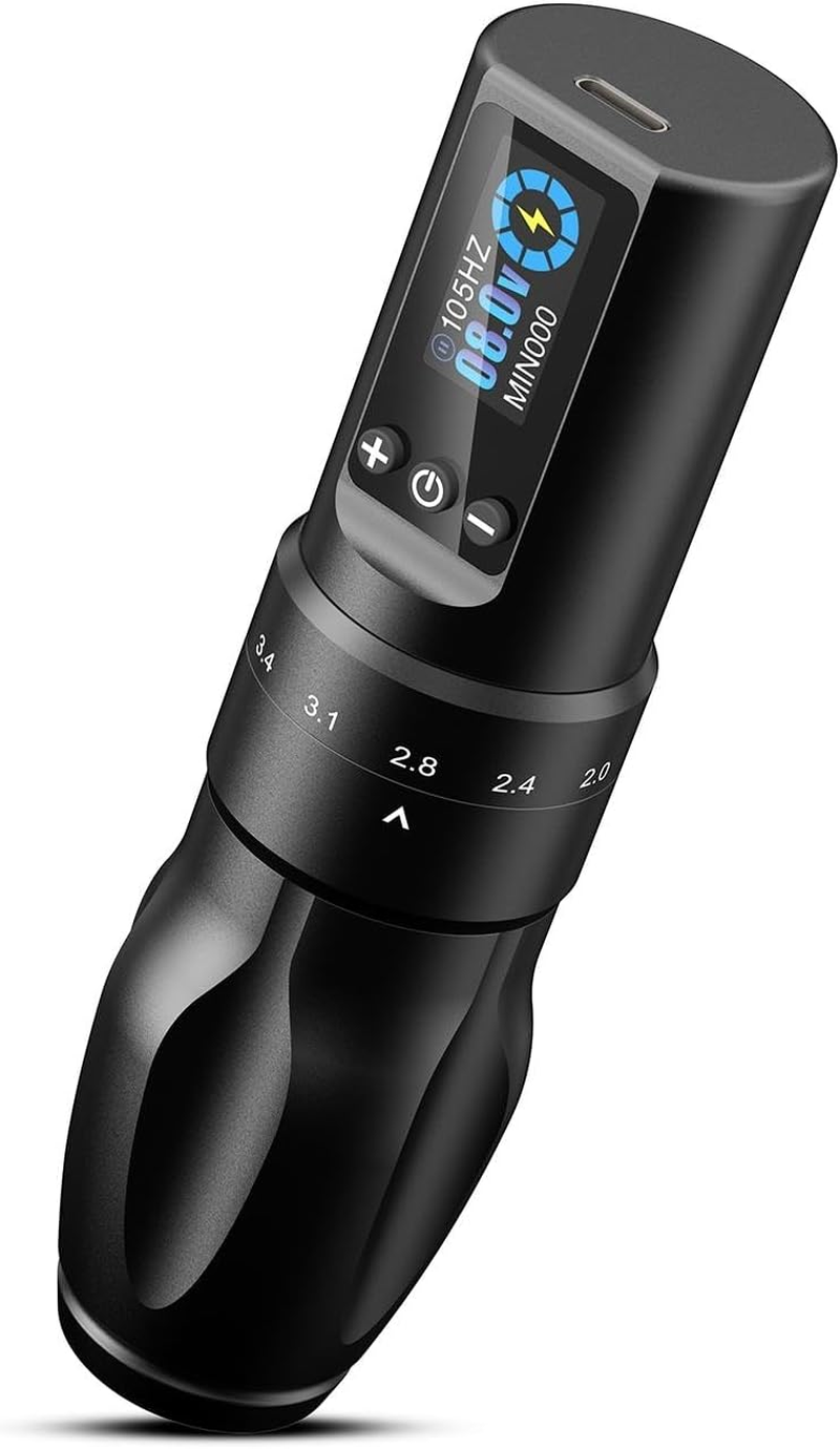 Inkin Wireless Tattoo Machine for Beginners, Professional Wireless Tattoo Gun with 7 Adjustable Strokes Length, Tattoo Pen Machine 1600Mah Power Supply for Tattoo Artists image number 4