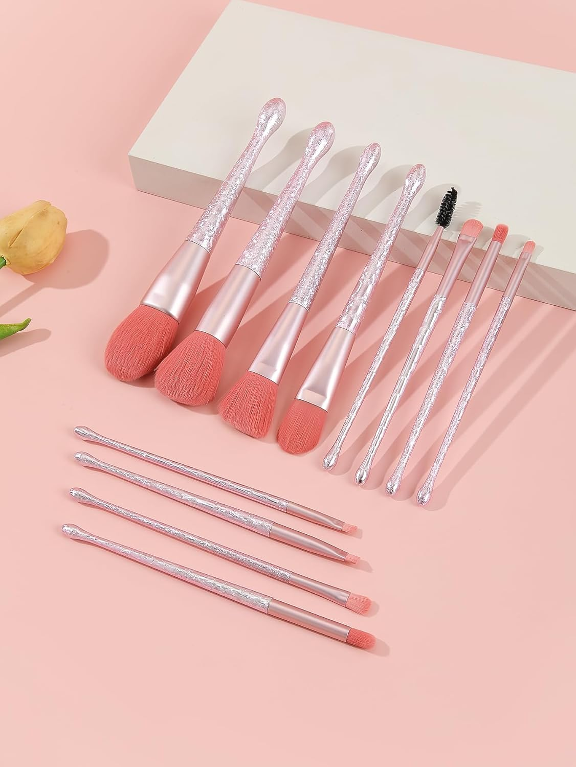 BRUSH ARTIST 12 Pcs Premium Synthetic Pink Makeup Brush Set with Makeup Bag Face Powder Brush, Contour Brush, Blush Brush, Eyeshadow Brush, Eyebrow Brush, Concealer Brush Travel Size image number 6