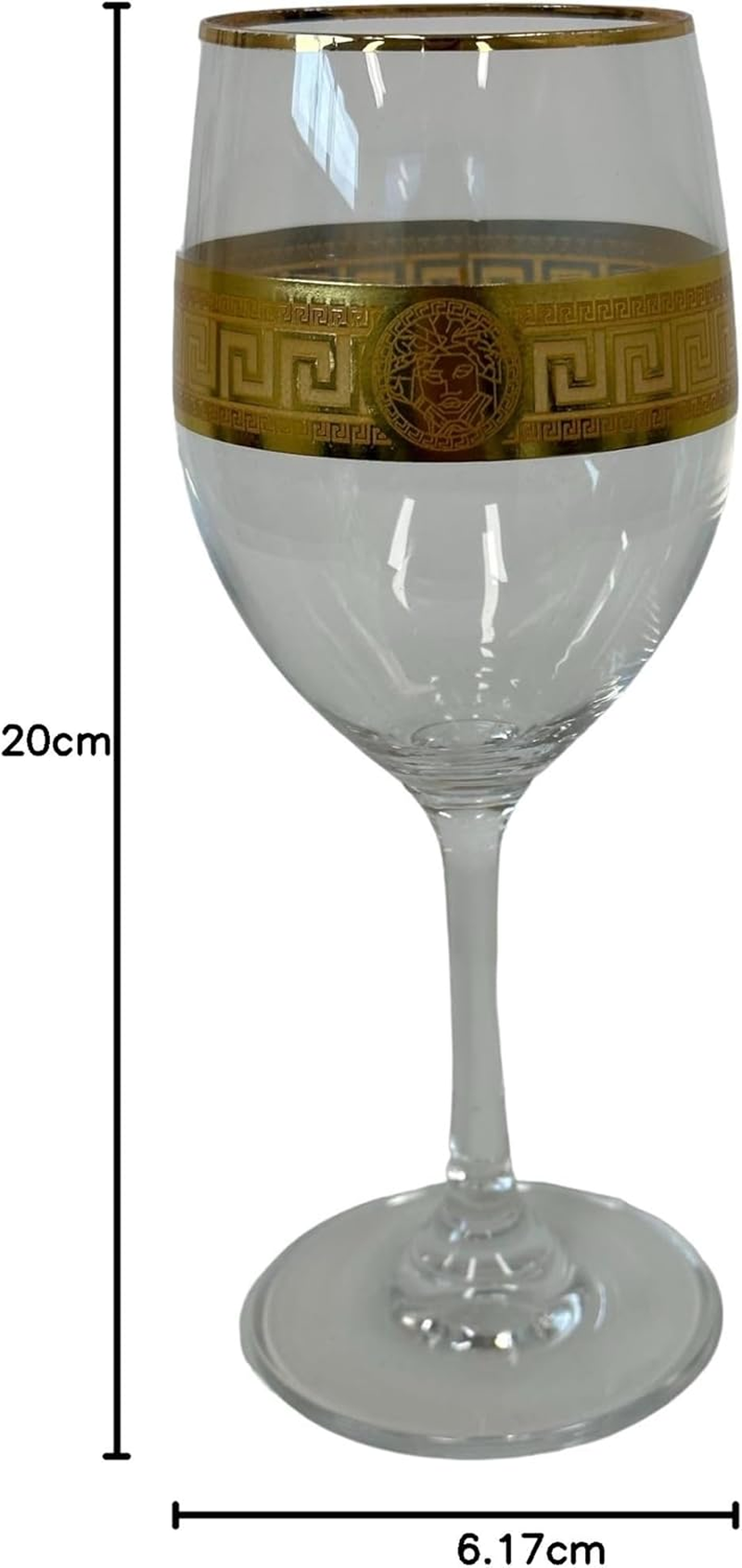 The House of Florence Medusa Style Cressida Gold Wine Goblet 4 Pieces Set, 315 Ml Capacity image number 2